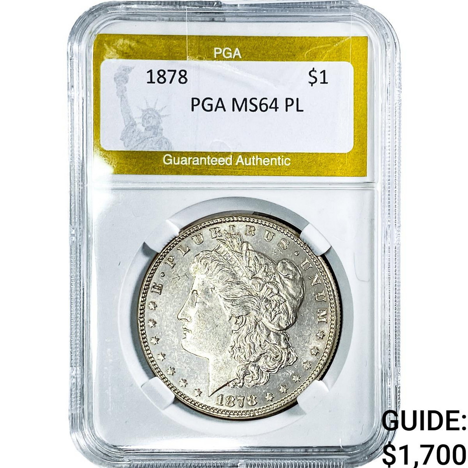 1878 Morgan Silver Dollar PGA MS64 PL: 1878 Morgan Silver Dollar PGA MS64 PL
