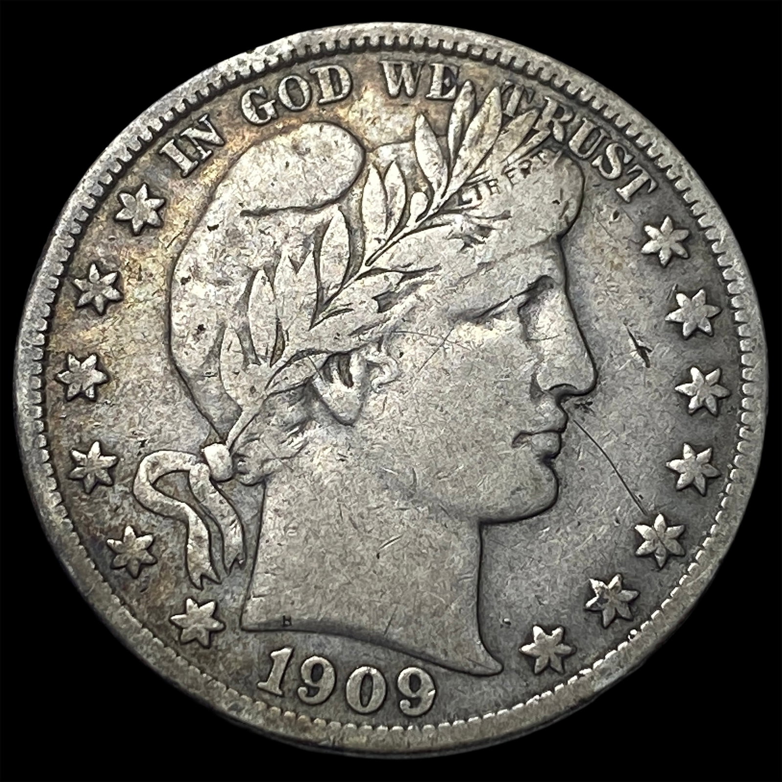1909 Silver Barber Half Dollar NEARLY UNCIRCULATED (1 of 2)