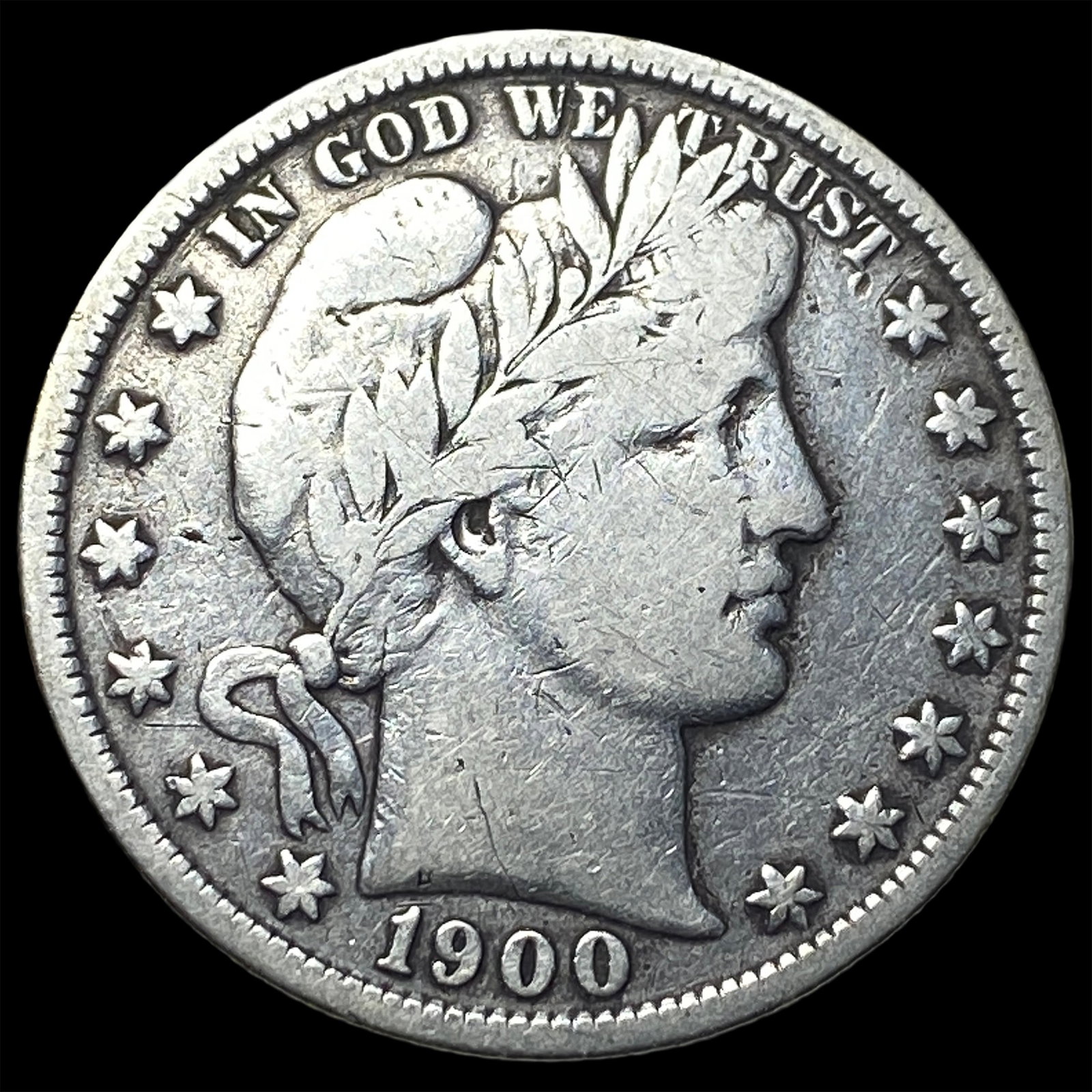1900 Silver Barber Half Dollar LIGHTLY CIRCULATED: 1900 Silver Barber Half Dollar LIGHTLY CIRCULATED