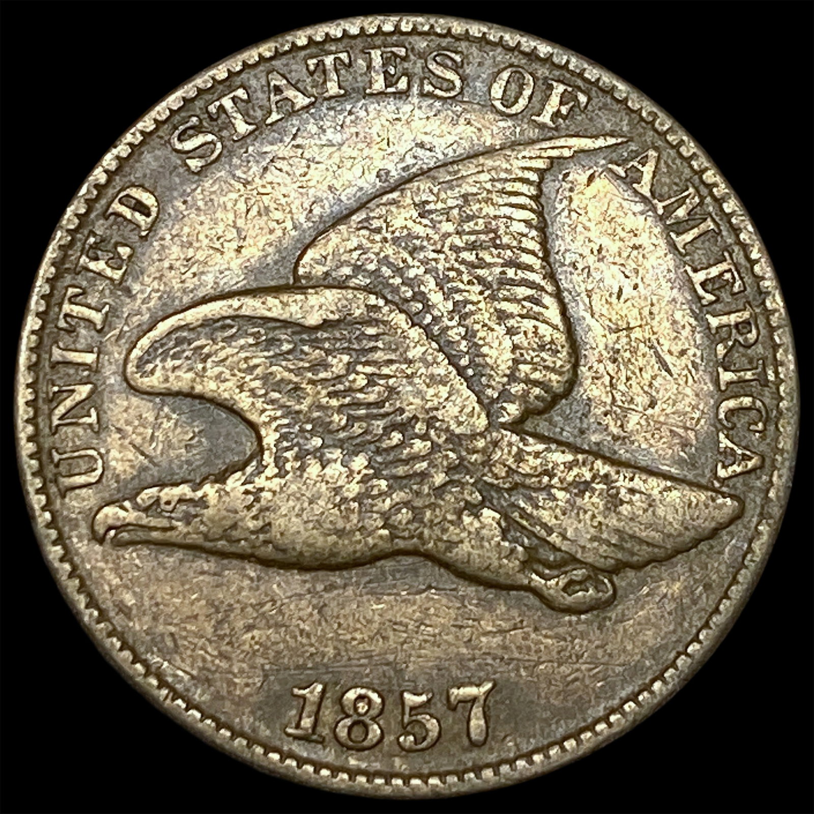 1857 Flying Eagle Cent NEARLY UNCIRCULATED: 1857 Flying Eagle Cent NEARLY UNCIRCULATED