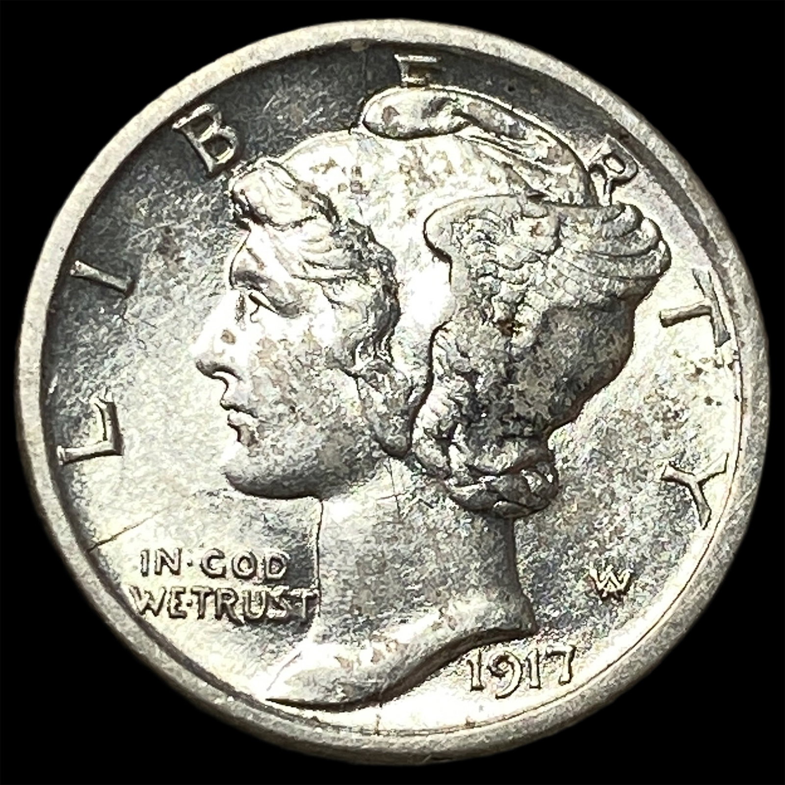1917-D Silver Mercury Dime CHOICE AU (1 of 2)