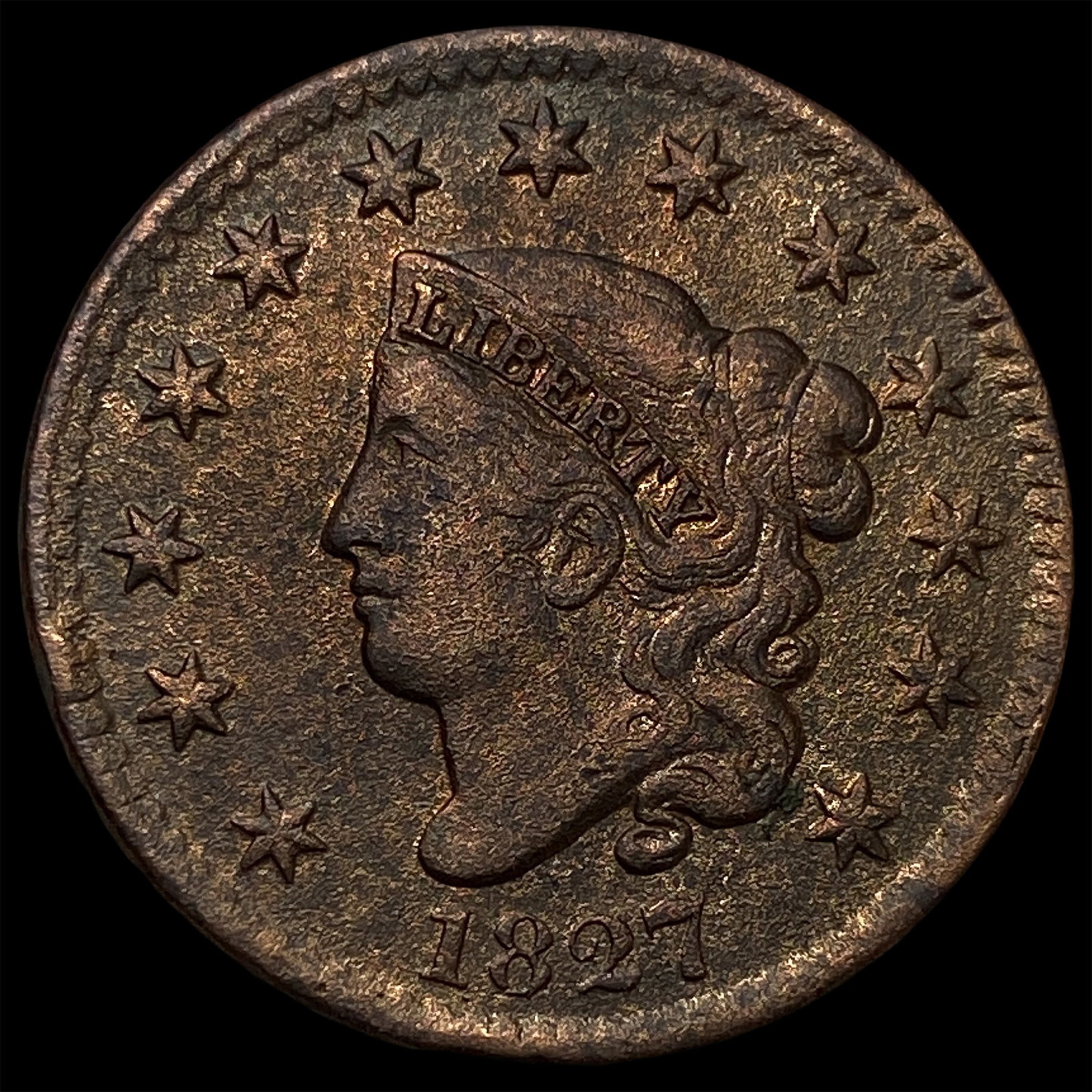 1827 Coronet Head Large Cent CLOSELY UNCIRCULATED (1 of 2)