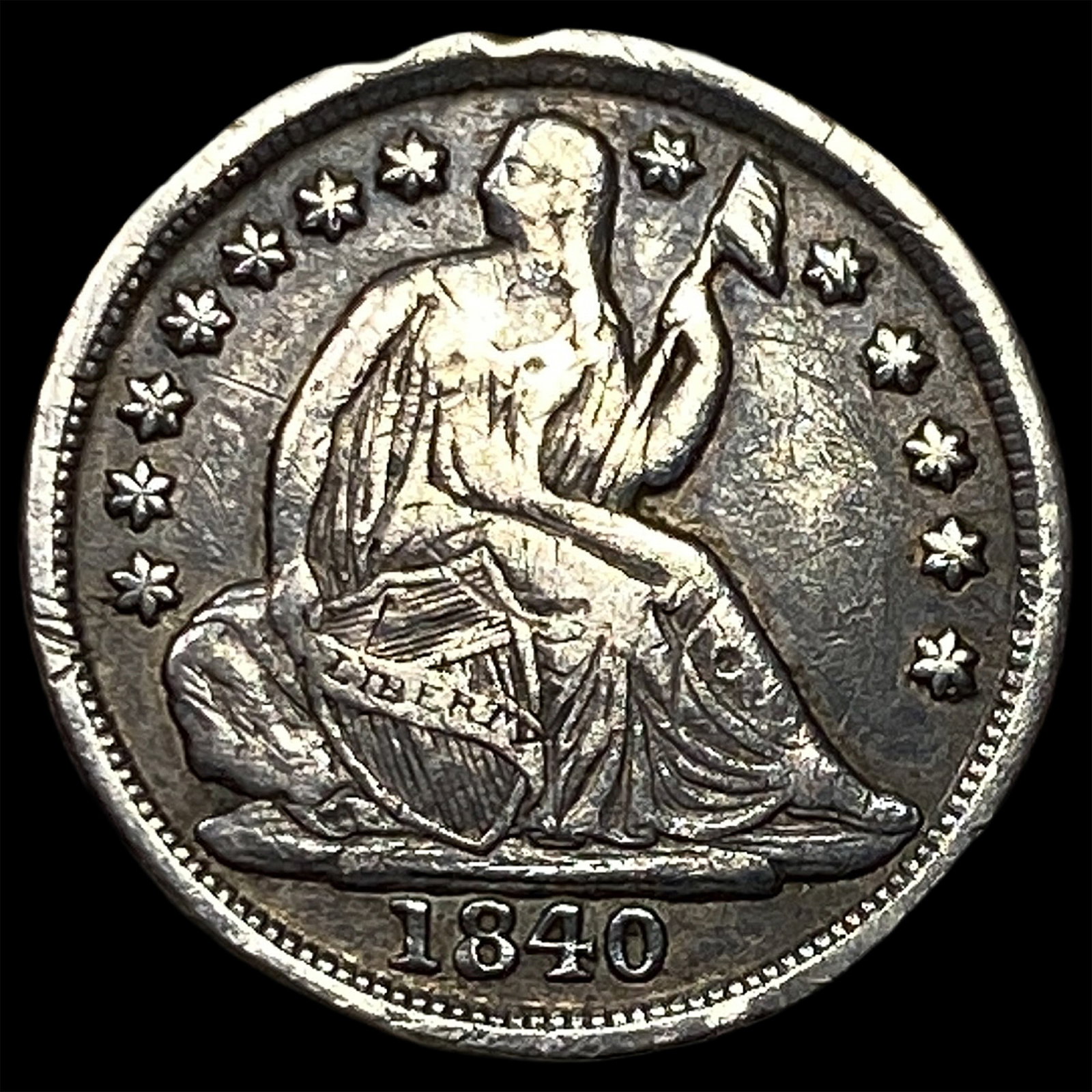 1840 Seated Liberty Half Dime LIGHTLY CIRCULATED: 1840 Seated Liberty Half Dime LIGHTLY CIRCULATED