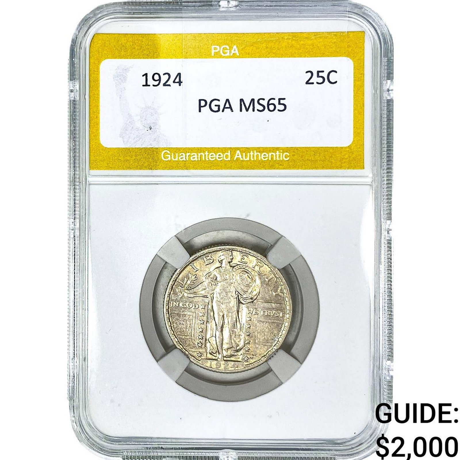 1924 Standing Liberty Quarter PGA MS65: 1924 Standing Liberty Quarter PGA MS65