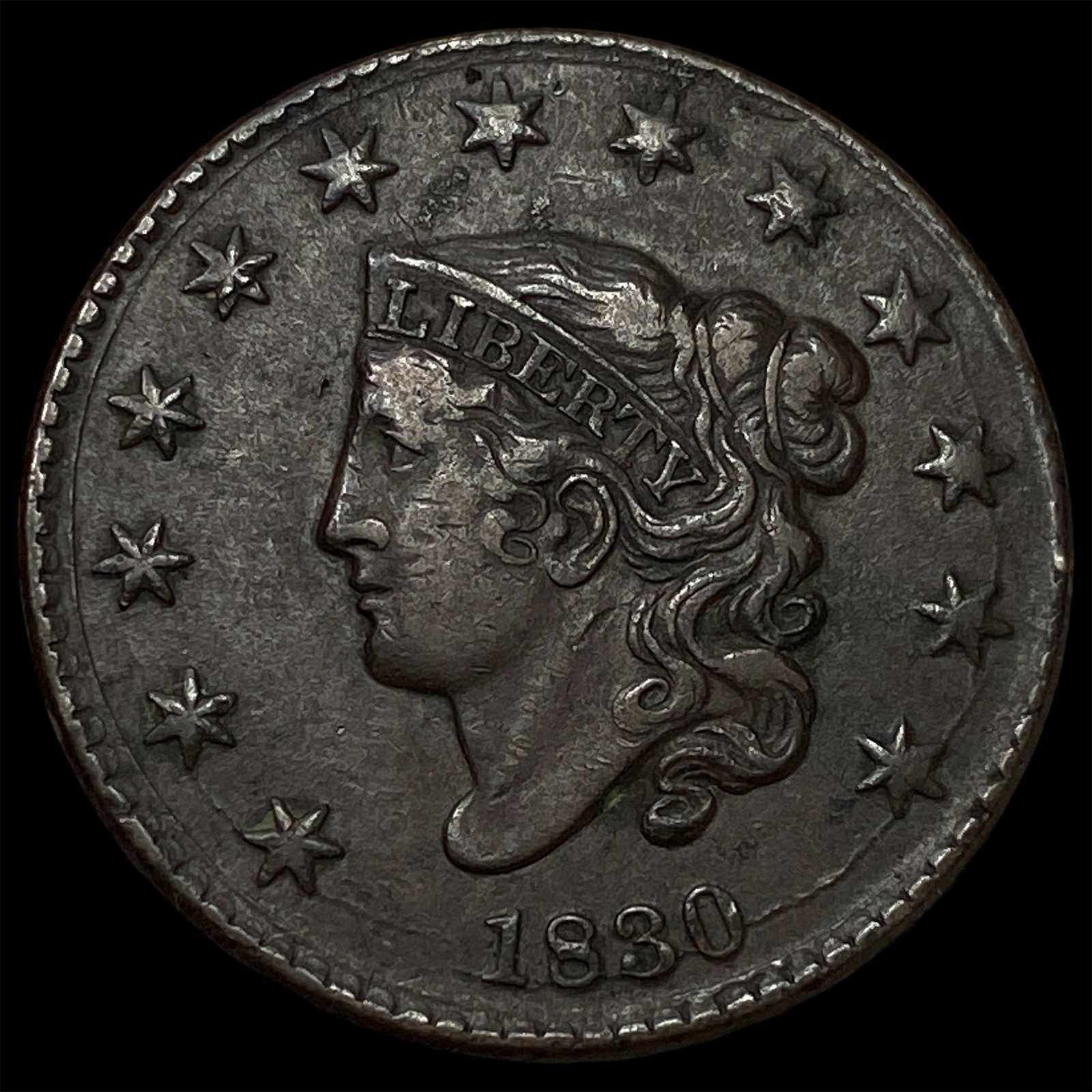 1830 Coronet Head Large Cent CLOSELY UNCIRCULATED (1 of 2)