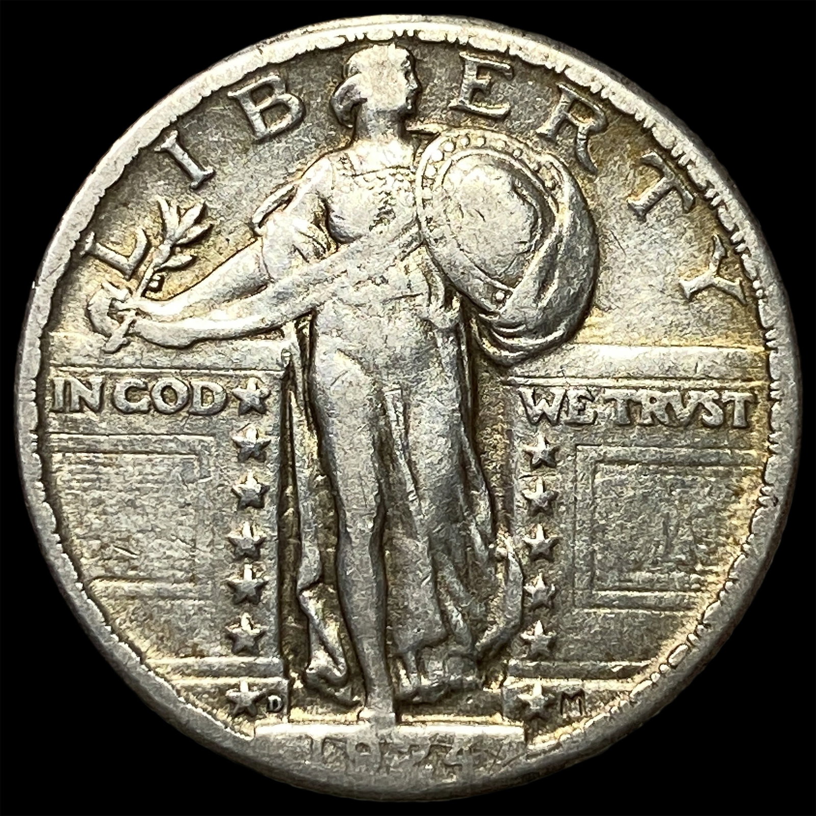 1924-D Silver Standing Liberty Quarter LIGHTLY CIRCULATED: 1924-D Silver Standing Liberty Quarter LIGHTLY CIRCULATED