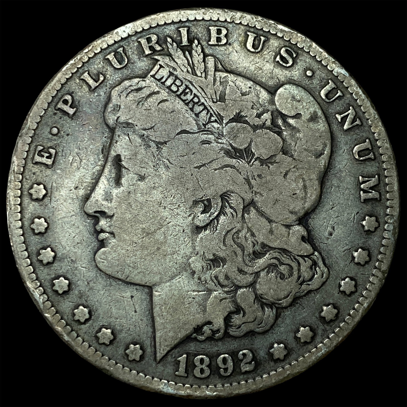 1892-S Silver Morgan Dollar NEARLY UNCIRCULATED: 1892-S Silver Morgan Dollar NEARLY UNCIRCULATED