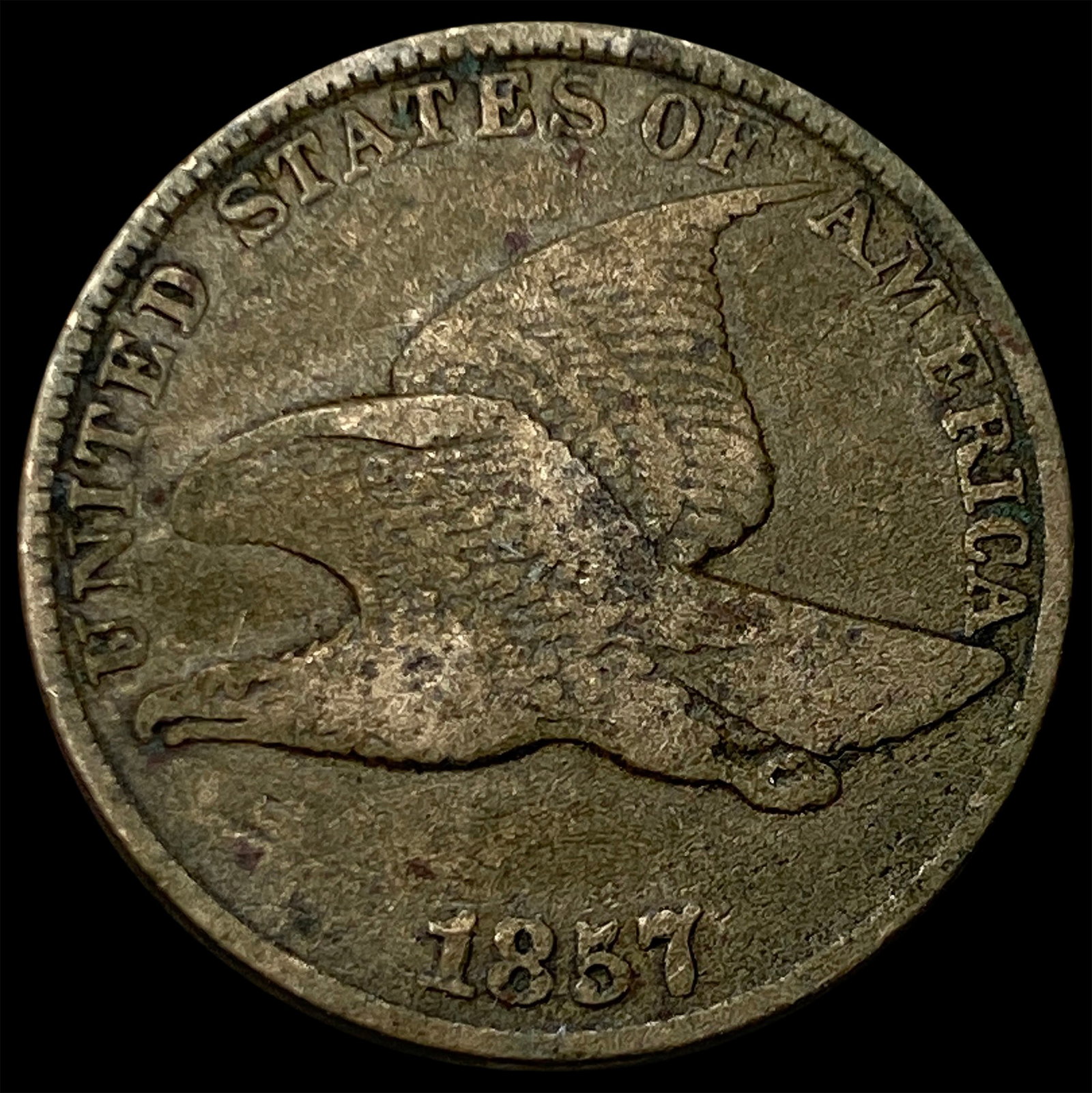 1857 Flying Eagle Cent NEARLY UNCIRCULATED: 1857 Flying Eagle Cent NEARLY UNCIRCULATED