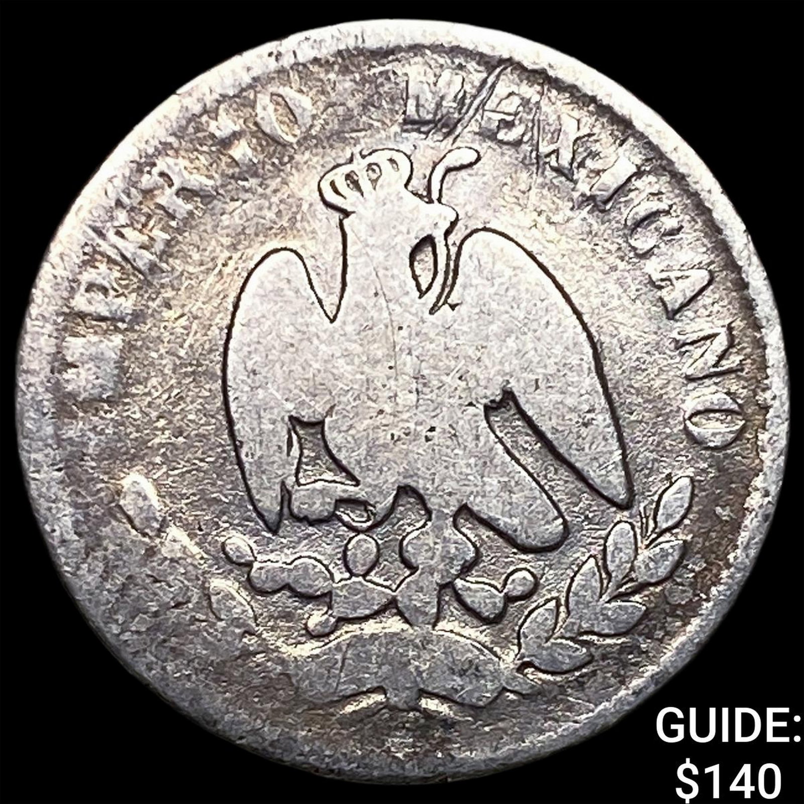1864M Mexico Silver 10 Centavos Maximiliano: 1864M Mexico Silver 10 Centavos Maximiliano