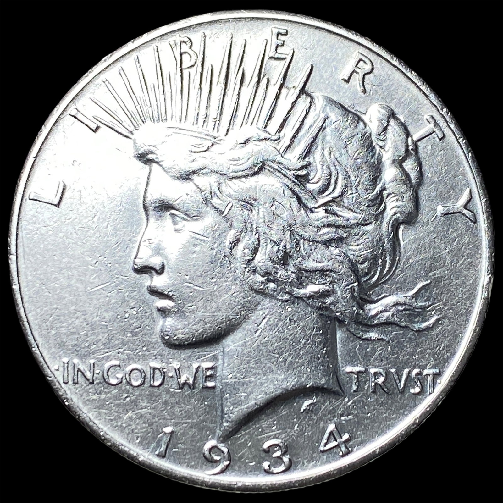 1934-S Silver Peace Dollar NEARLY UNCIRCULATED (1 of 2)
