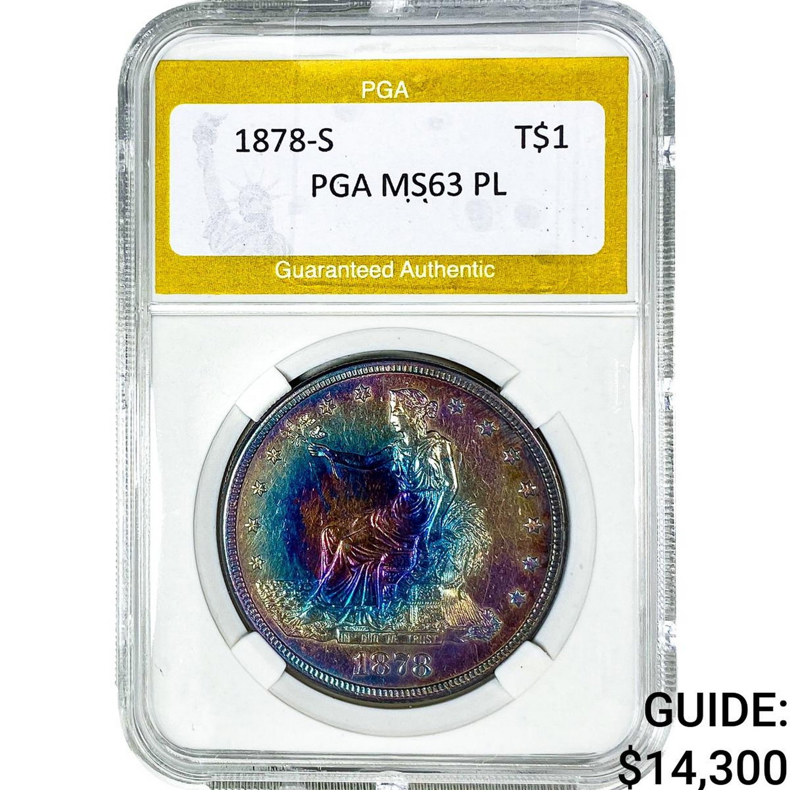 1878-S Silver Trade Dollar PGA MS63 PL (1 of 2)