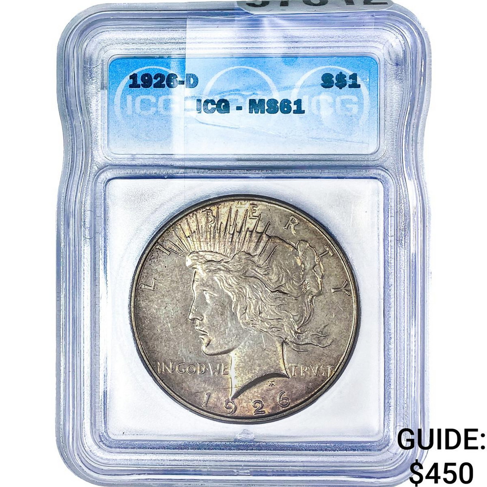 1926-D Silver Peace Dollar ICG MS61: 1926-D Silver Peace Dollar ICG MS61