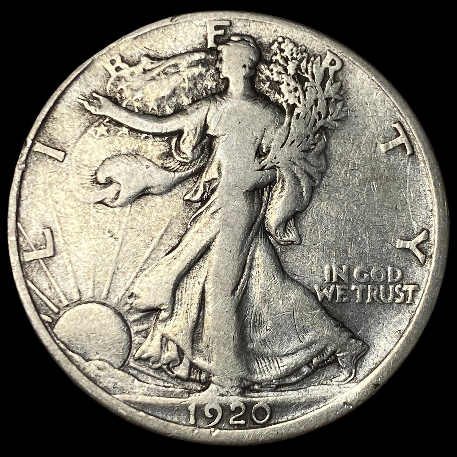 1920-D Silver Walking Liberty Half Dollar LIGHTLY CIRCULATED: 1920-D Silver Walking Liberty Half Dollar LIGHTLY CIRCULATED