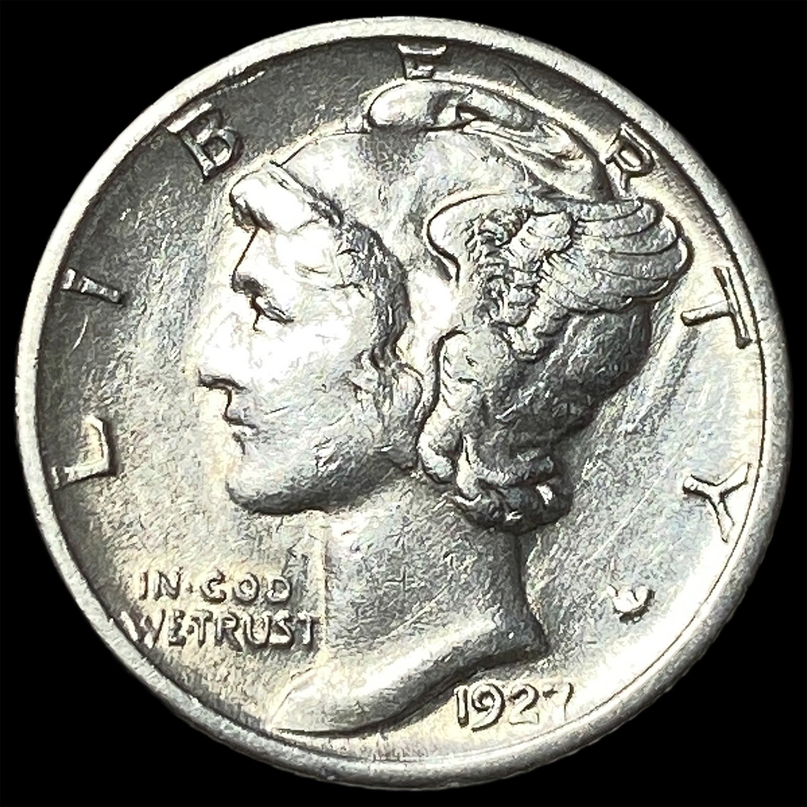 1927-S Silver Mercury Dime CLOSELY UNCIRCULATED: 1927-S Silver Mercury Dime CLOSELY UNCIRCULATED