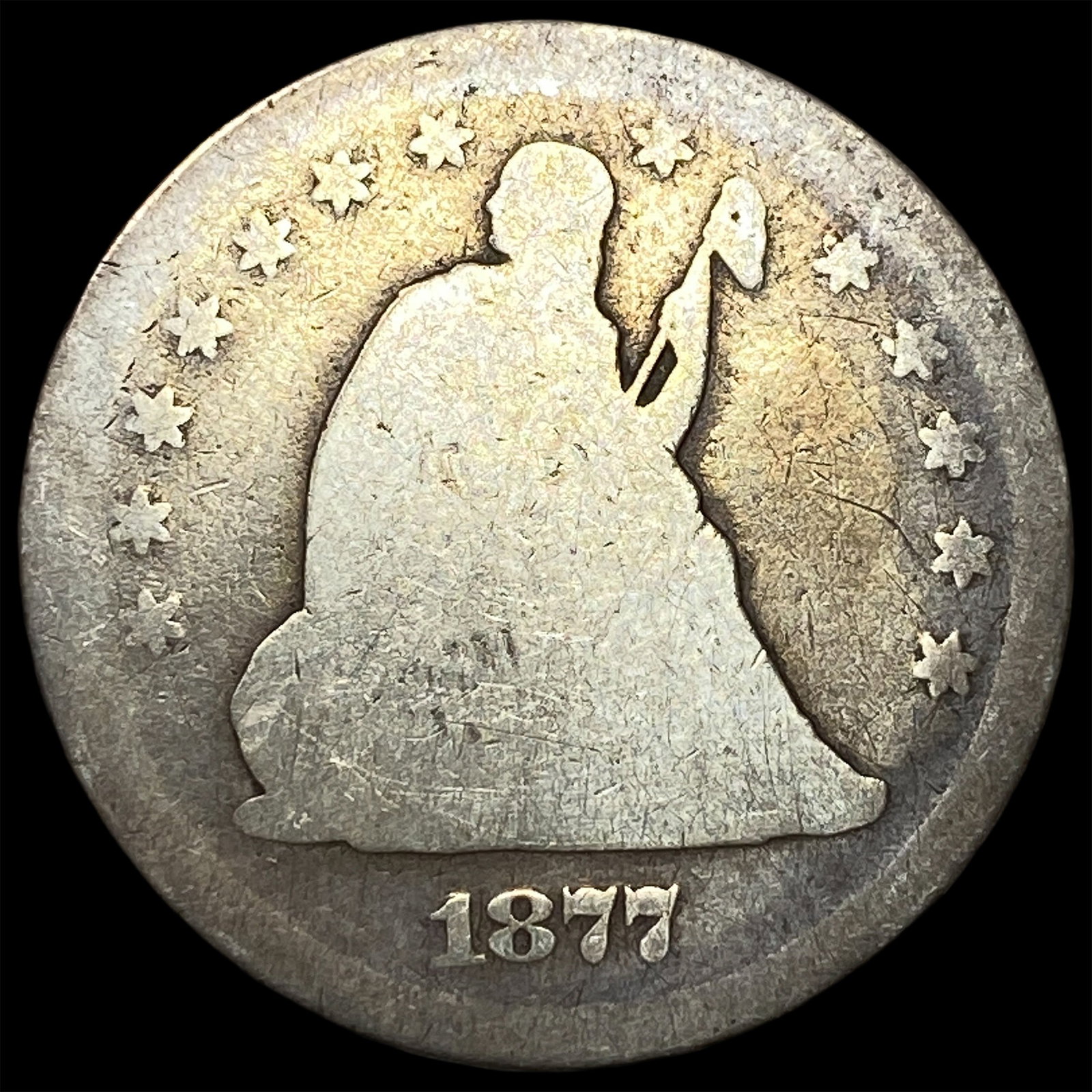 1877-CC Seated Liberty Half Dollar NICELY CIRCULATED