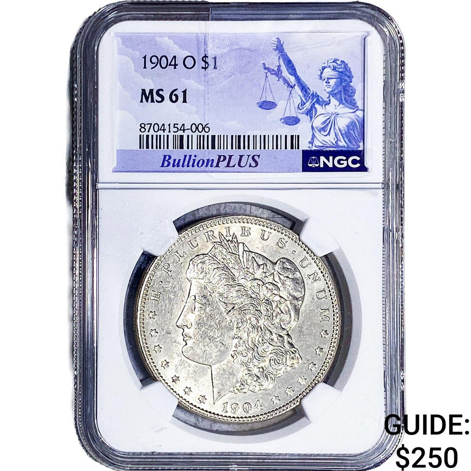 1904-O Morgan Silver Dollar NGC MS61: 1904-O Morgan Silver Dollar NGC MS61