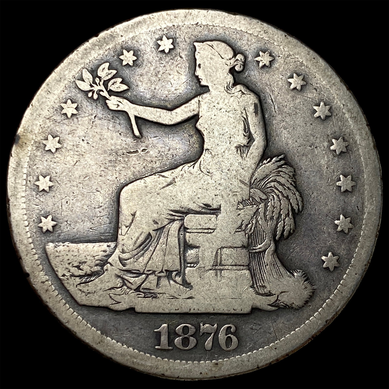1876-S Silver Trade Dollar LIGHTLY CIRCULATED