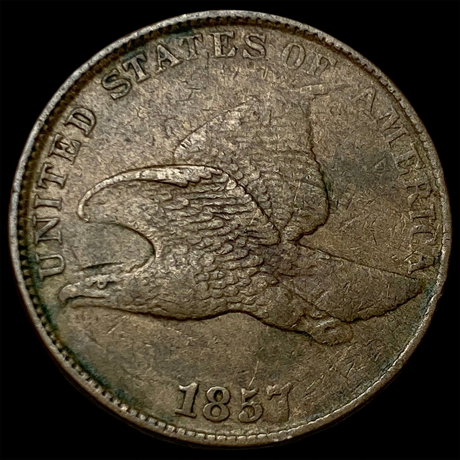 1857 Flying Eagle Cent NEARLY UNCIRCULATED: 1857 Flying Eagle Cent NEARLY UNCIRCULATED