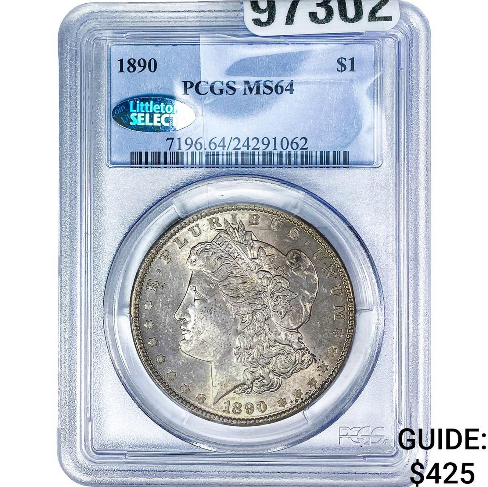 1890 Morgan Silver Dollar PCGS MS64: 1890 Morgan Silver Dollar PCGS MS64