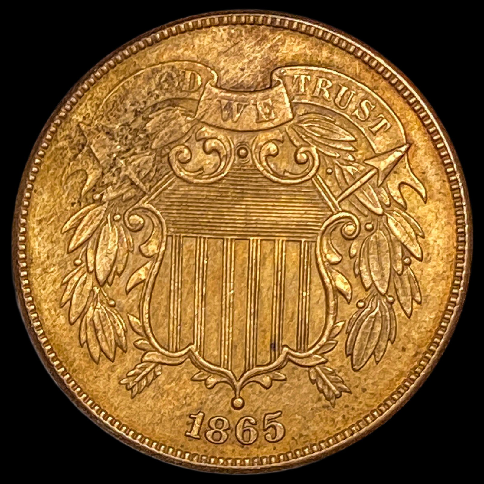 1865 Bronze Two-Cent Piece UNCIRCULATED: 1865 Bronze Two-Cent Piece UNCIRCULATED