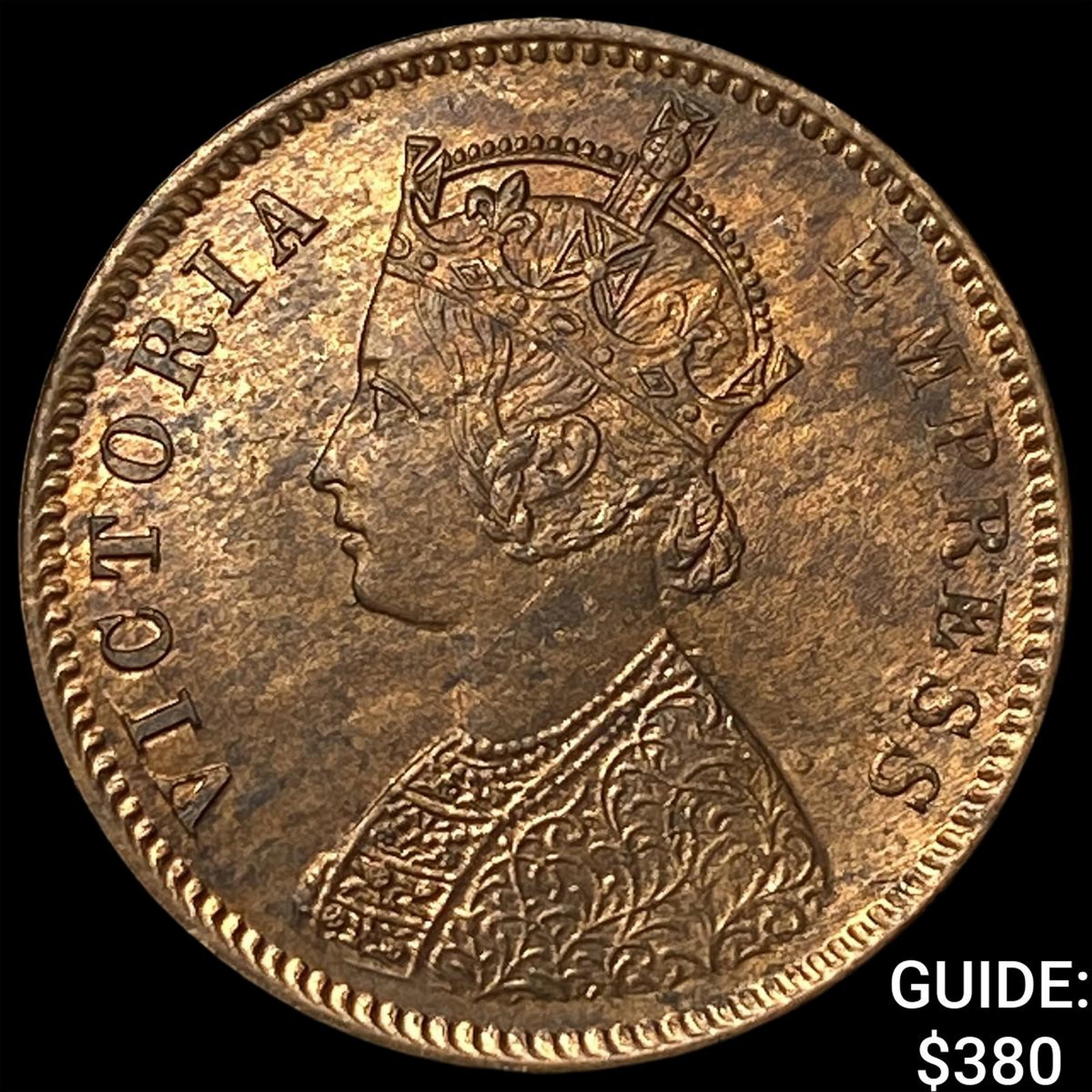 1880 British India Copper 1/4 Anna: 1880 British India Copper 1/4 Anna