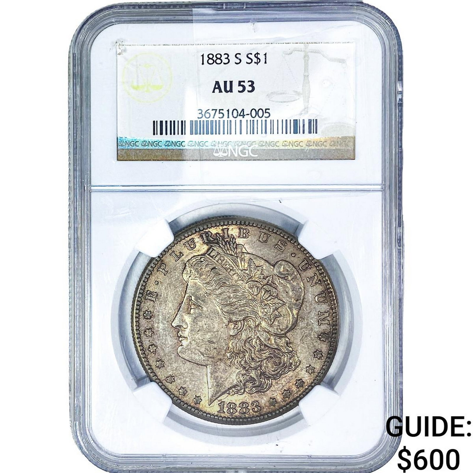 1883-S Morgan Silver Dollar NGC AU53: 1883-S Morgan Silver Dollar NGC AU53