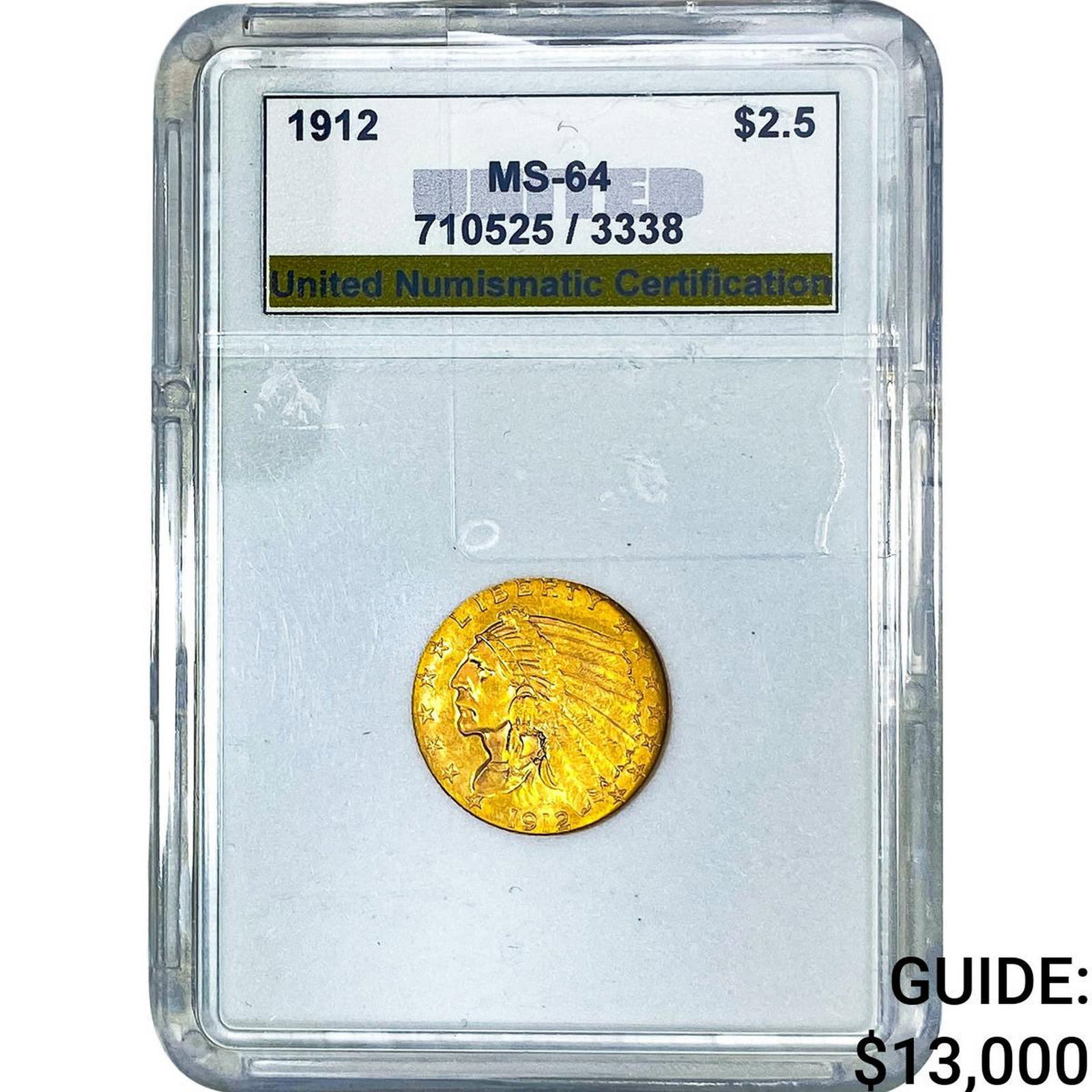 1912 $2.50 Gold Quarter Eagle UNC MS64 (1 of 2)