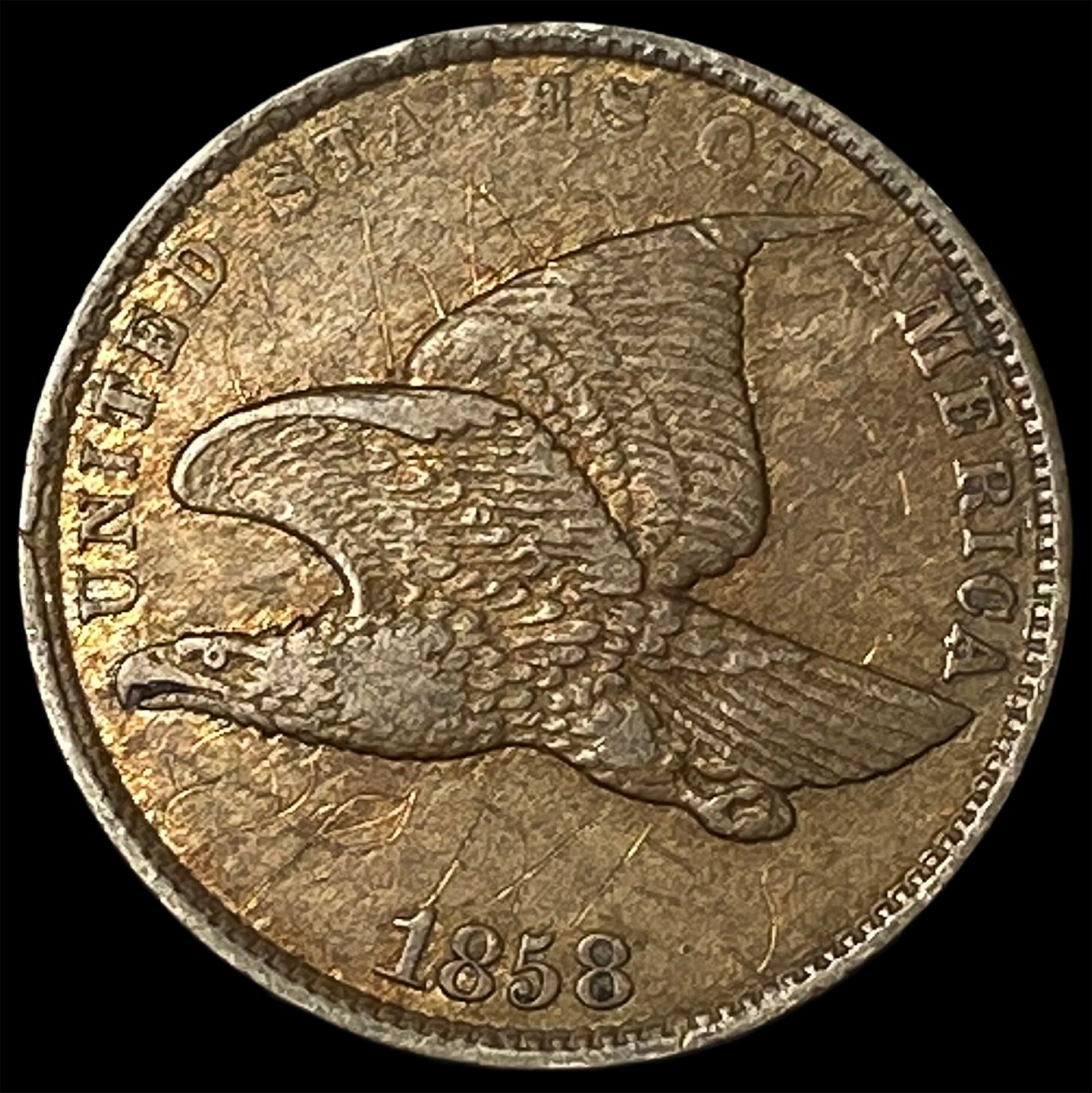 1858 Flying Eagle Cent NEARLY UNCIRCULATED: 1858 Flying Eagle Cent NEARLY UNCIRCULATED