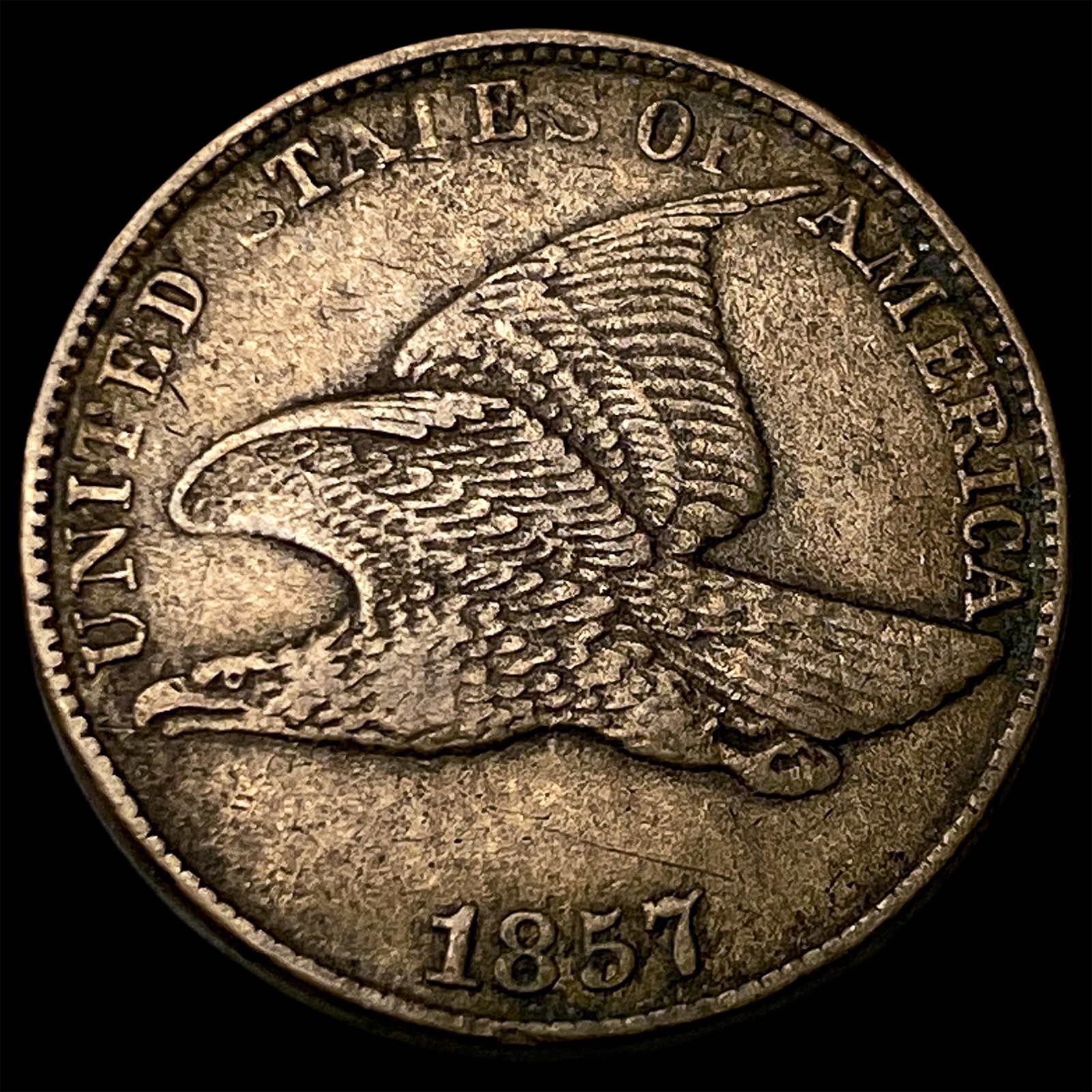 1857 Flying Eagle Cent NEARLY UNCIRCULATED: 1857 Flying Eagle Cent NEARLY UNCIRCULATED