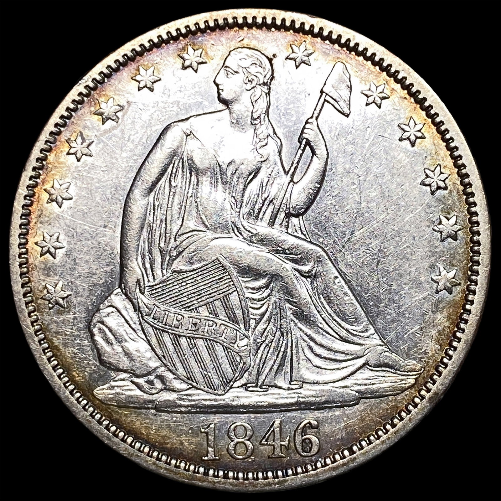 1846 Silver Seated Liberty Half Dollar CLOSELY UNCIRCULATED