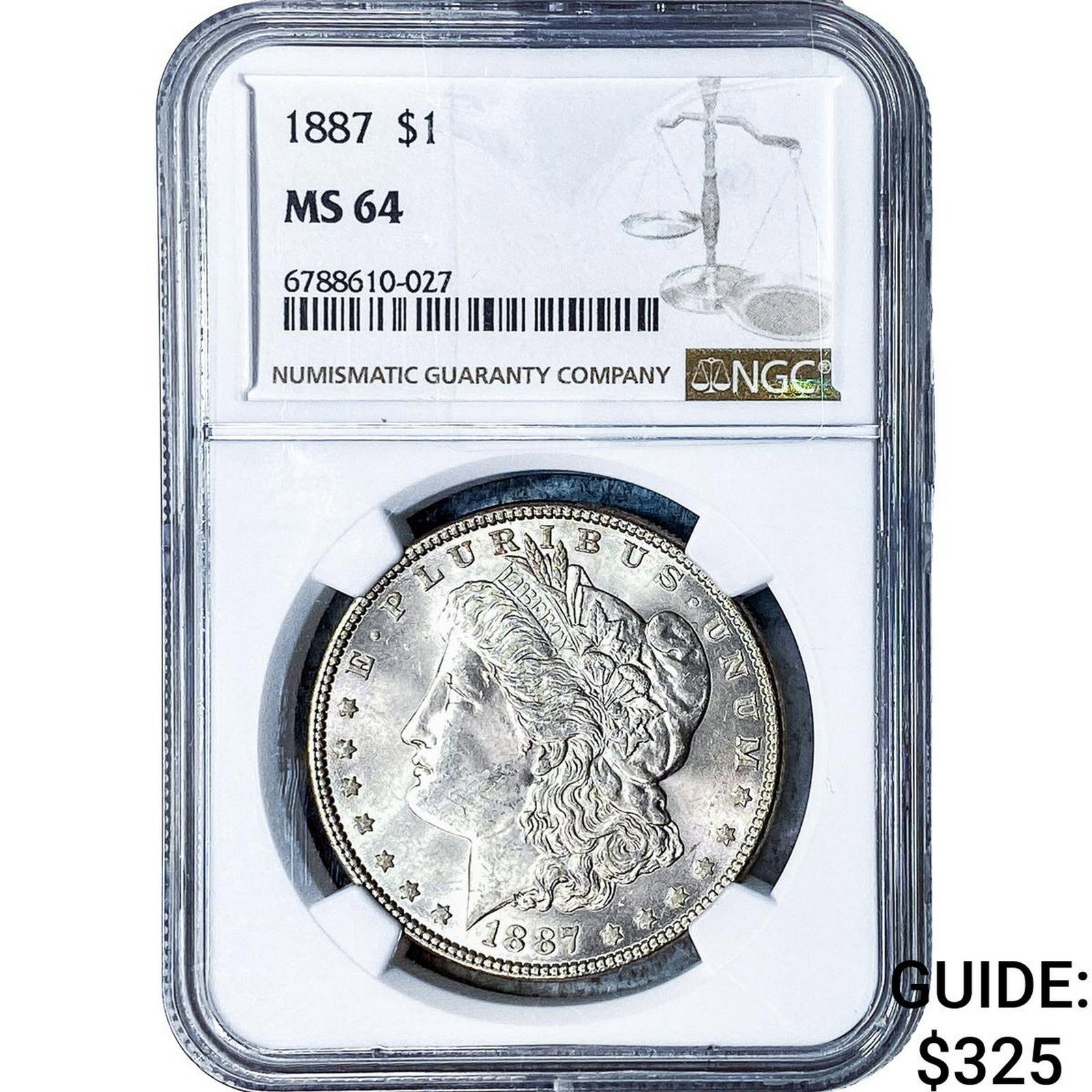 1887 Morgan Silver Dollar NGC MS64