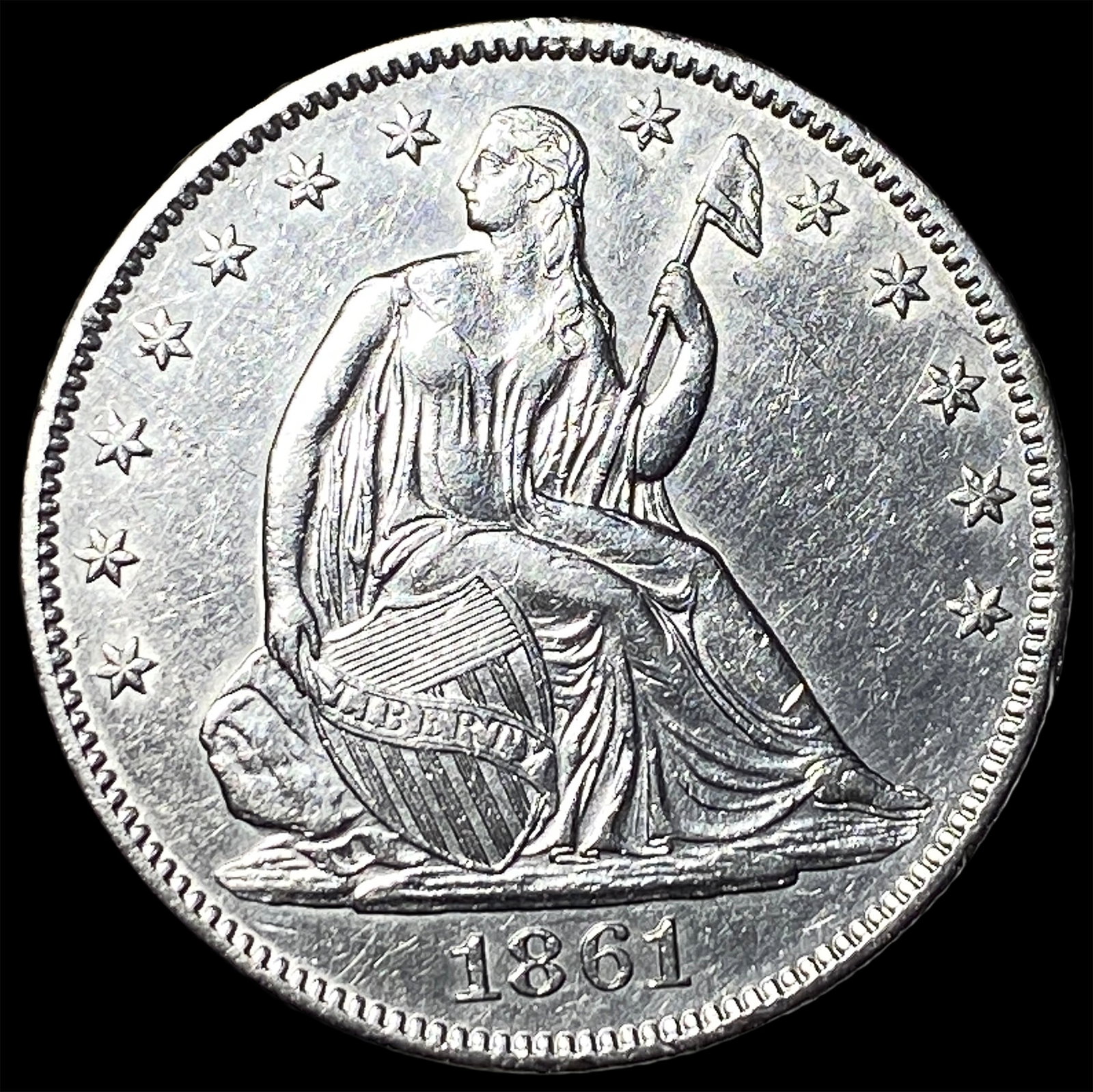 1861 Seated Liberty Half Dollar UNCIRCULATED: 1861 Seated Liberty Half Dollar UNCIRCULATED