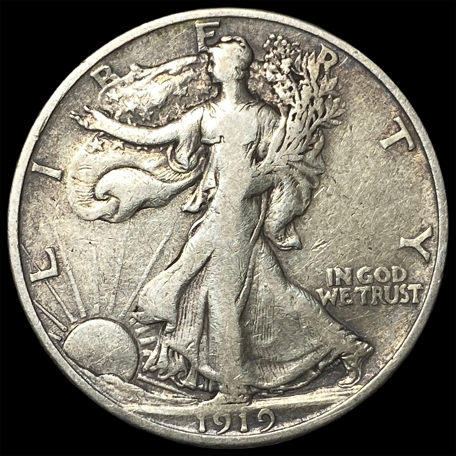 1919-S Silver Walking Liberty Half Dollar LIGHTLY CIRCULATED: 1919-S Silver Walking Liberty Half Dollar LIGHTLY CIRCULATED