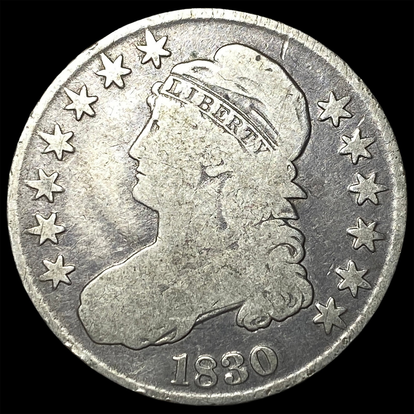 1830 Capped Bust Half Dollar NICELY CIRCULATED: 1830 Capped Bust Half Dollar NICELY CIRCULATED