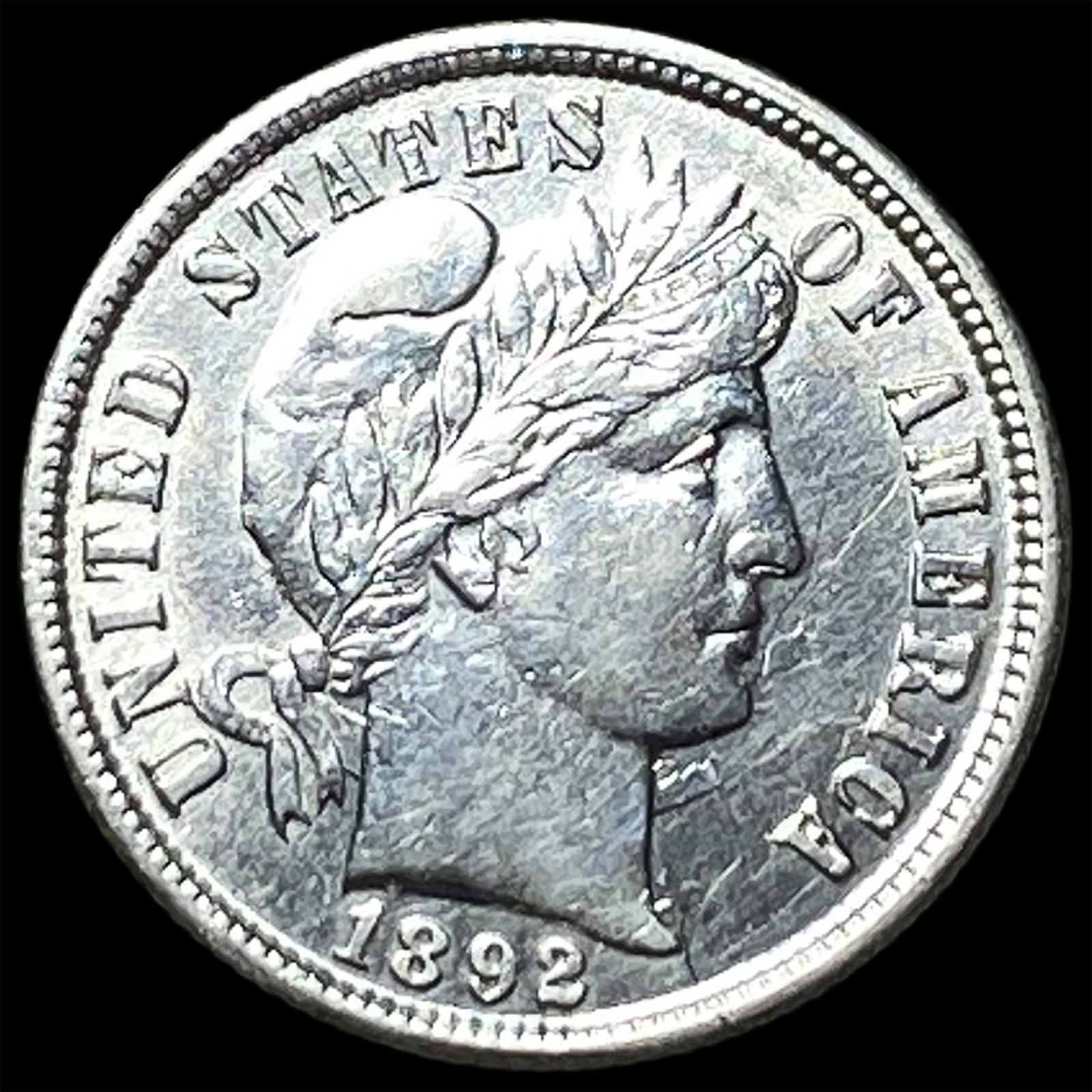 1892 Silver Barber Dime CLOSELY UNCIRCULATED: 1892 Silver Barber Dime CLOSELY UNCIRCULATED
