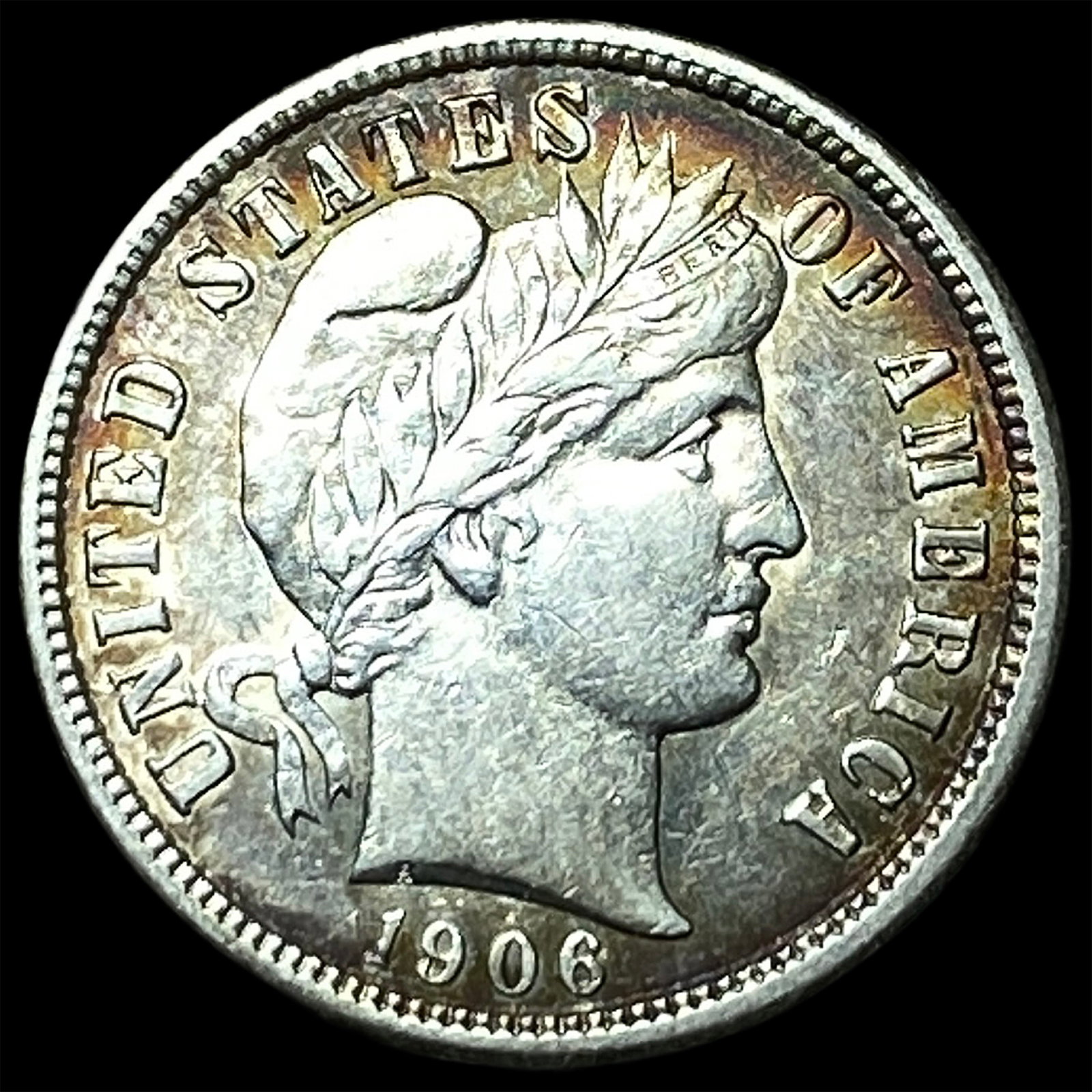1906-D Silver Barber Dime CLOSELY UNCIRCULATED: 1906-D Silver Barber Dime CLOSELY UNCIRCULATED