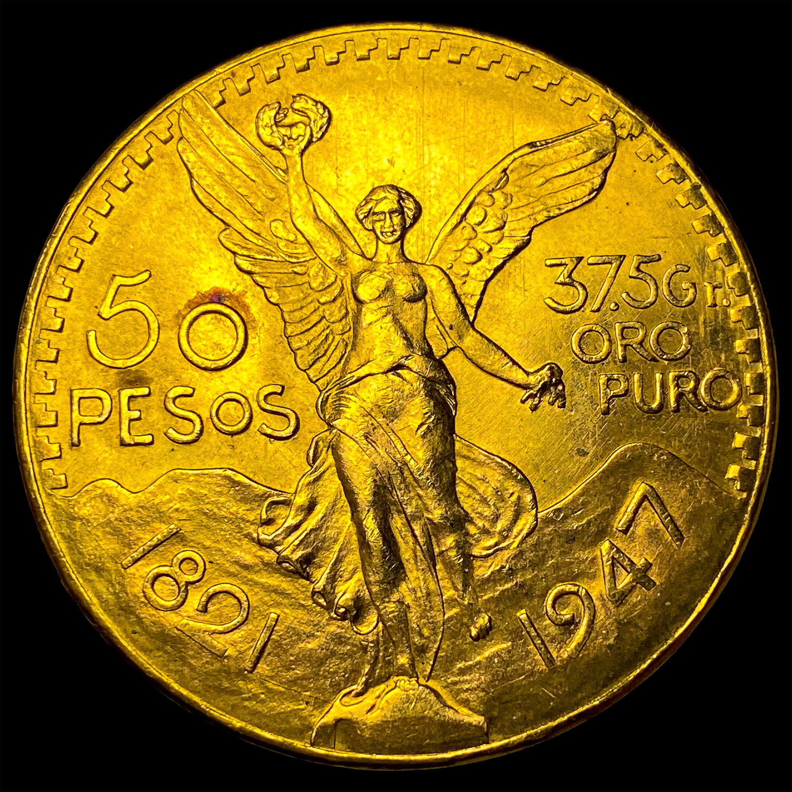 1947 Mexico 1.2057oz Gold 50 Pesos UNCIRCULATED: 1947 Mexico 1.2057oz Gold 50 Pesos UNCIRCULATED