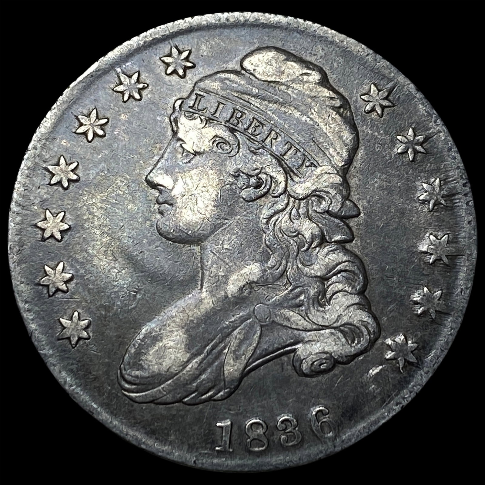 1836 Capped Bust Half Dollar NEARLY UNCIRCULATED: 1836 Capped Bust Half Dollar NEARLY UNCIRCULATED
