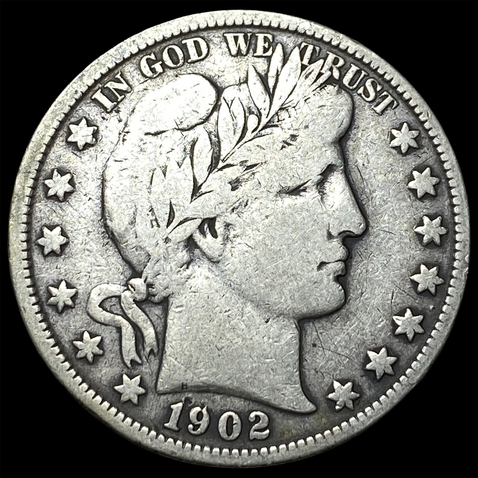 1902 Silver Barber Half Dollar LIGHTLY CIRCULATED: 1902 Silver Barber Half Dollar LIGHTLY CIRCULATED