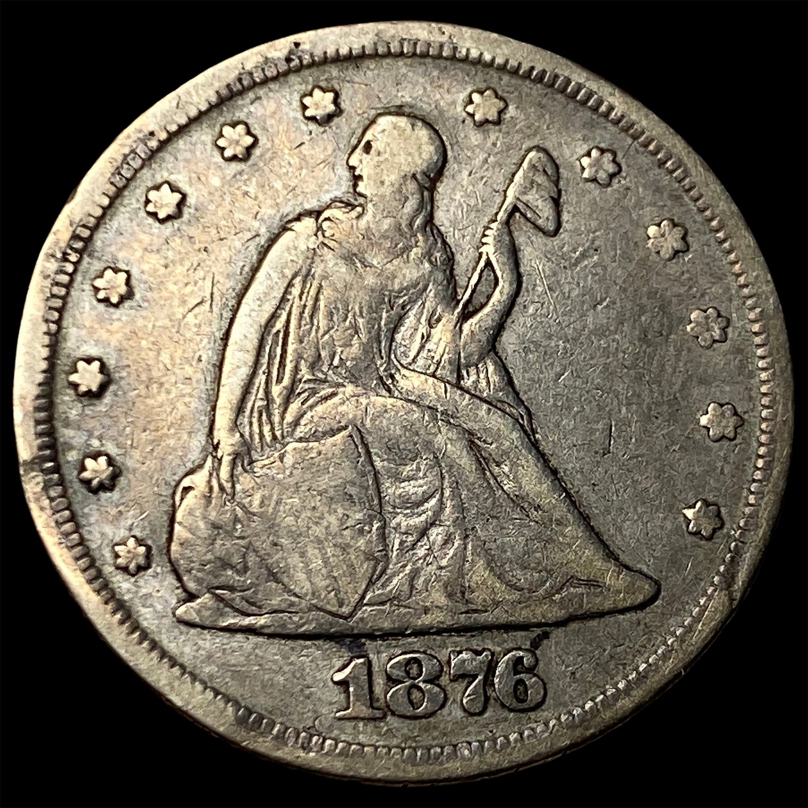 1876 Silver Twenty-Cent Piece LIGHTLY CIRCULATED: 1876 Silver Twenty-Cent Piece LIGHTLY CIRCULATED