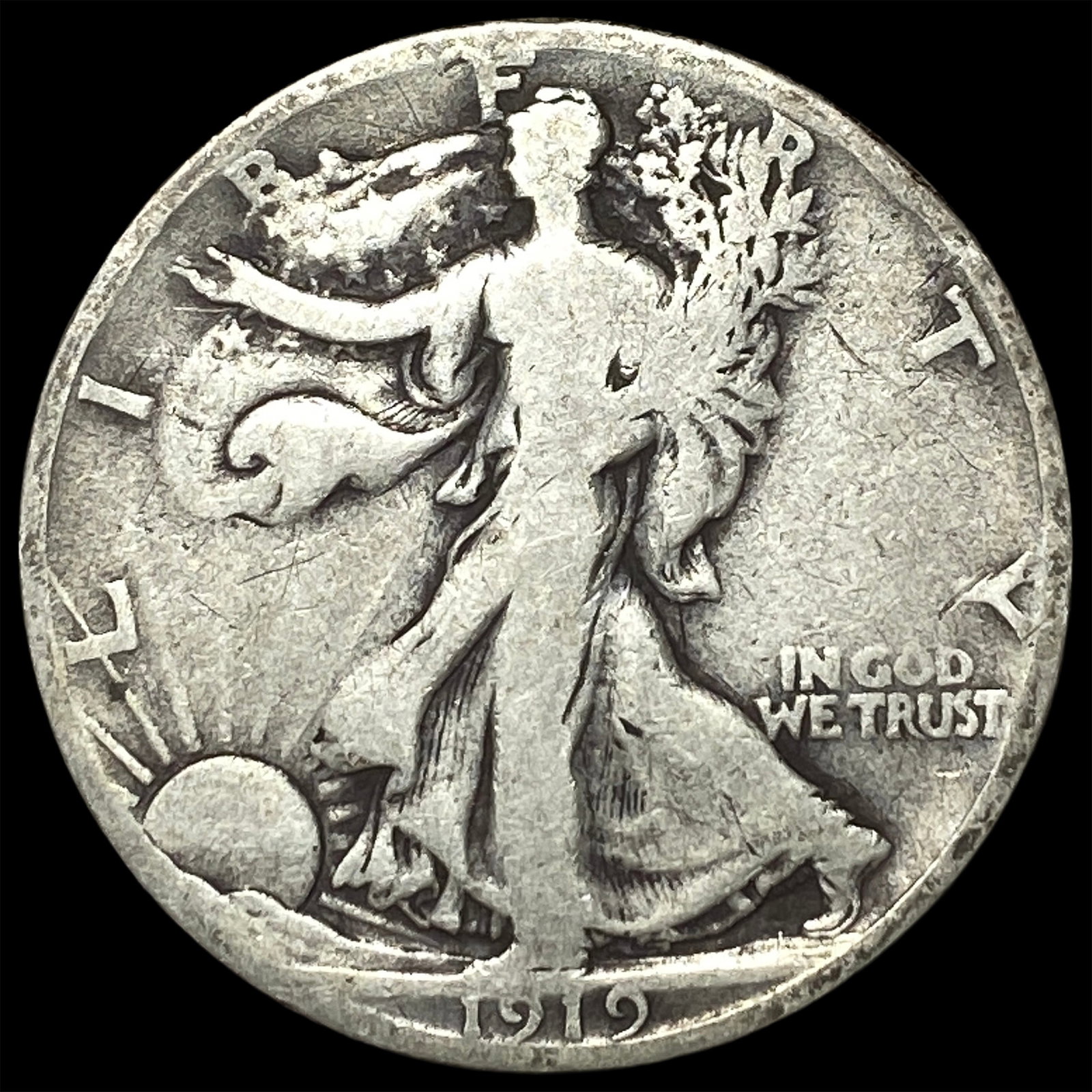 1919-D Silver Walking Liberty Half Dollar LIGHTLY CIRCULATED: 1919-D Silver Walking Liberty Half Dollar LIGHTLY CIRCULATED