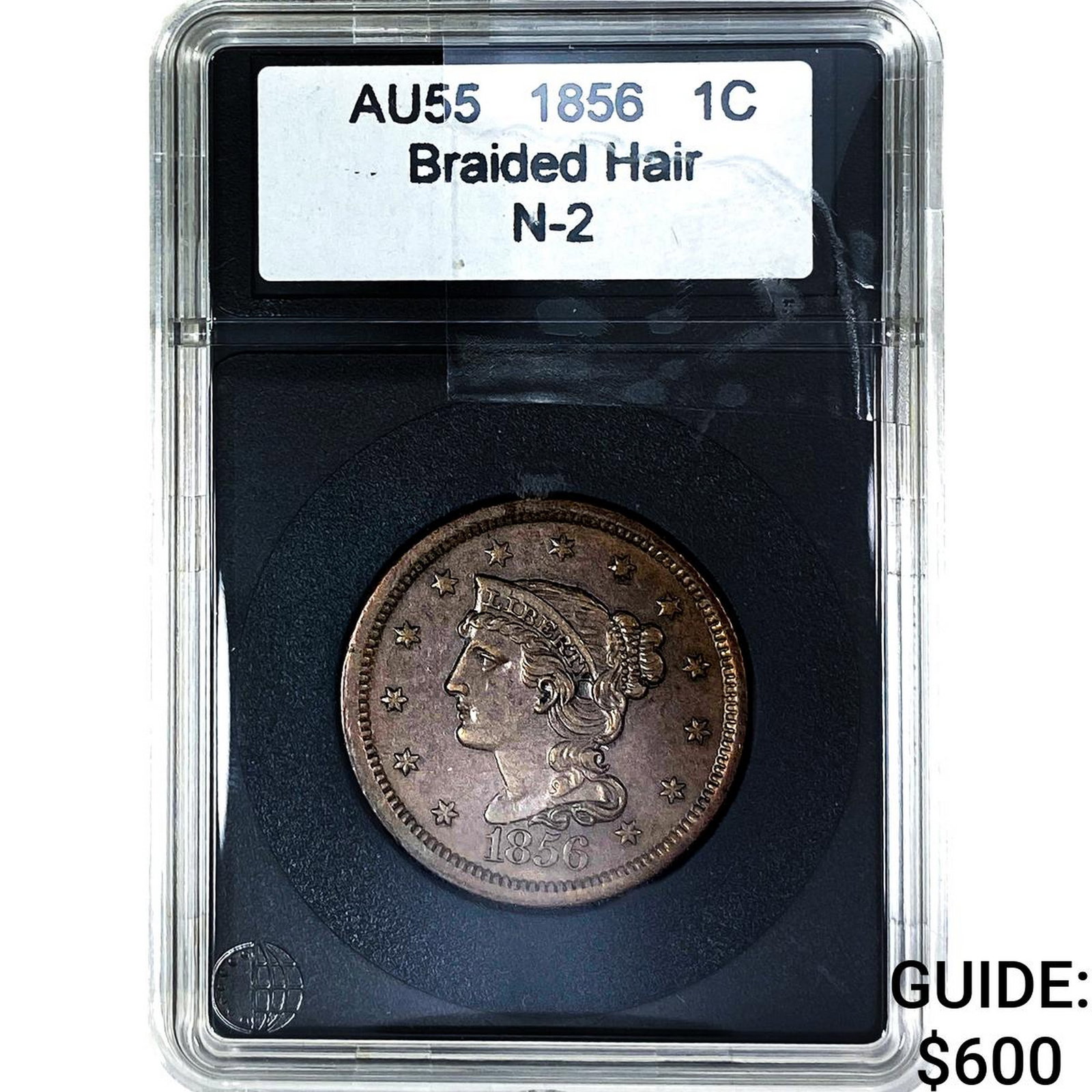 1856 Braided Hair Large Cent AU55 (1 of 2)