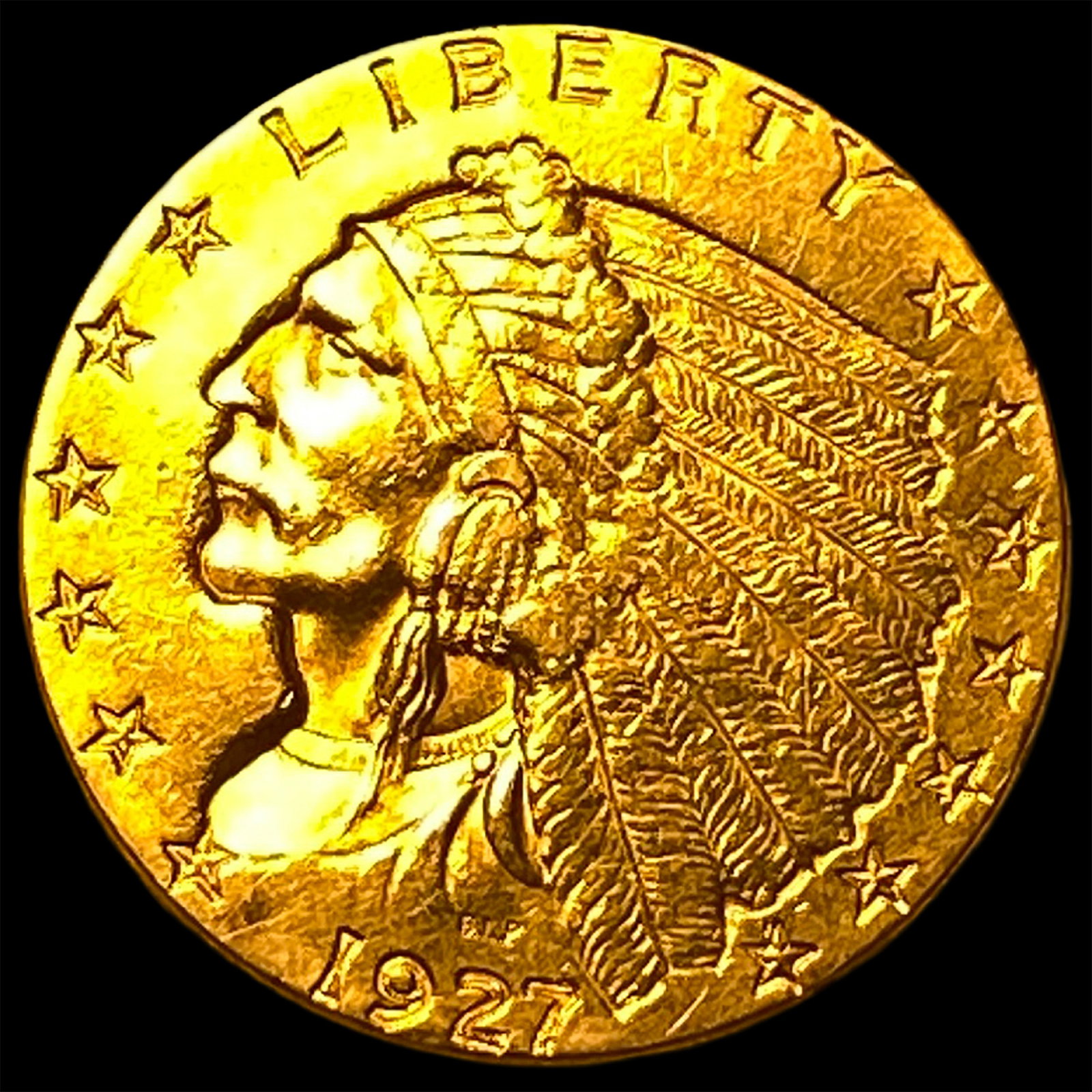 1927 Indian Head Gold $2.5 Quarter Eagle UNCIRCULATED: 1927 Indian Head Gold $2.5 Quarter Eagle UNCIRCULATED
