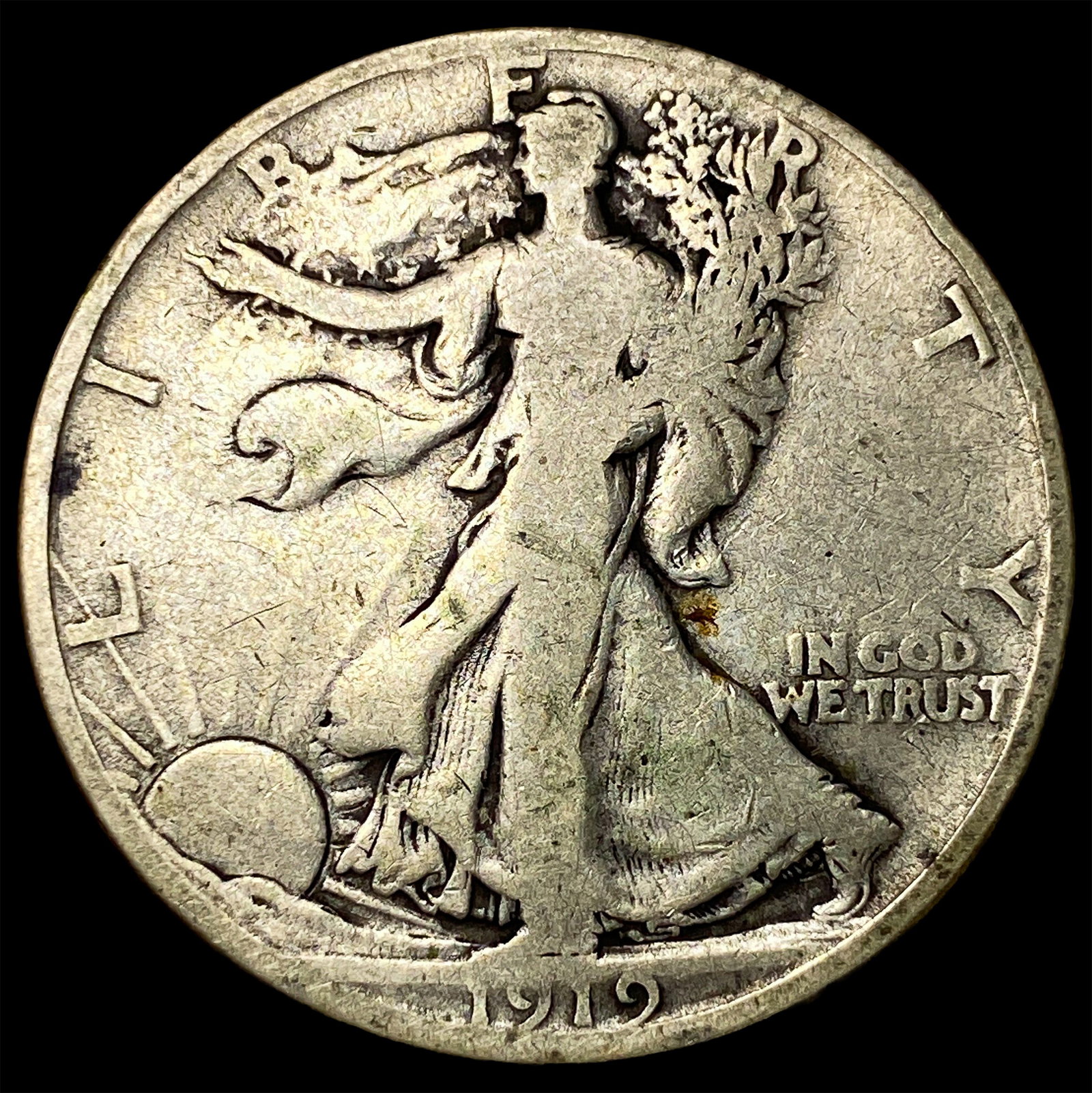 1919-S Silver Walking Liberty Half Dollar LIGHTLY CIRCULATED: 1919-S Silver Walking Liberty Half Dollar LIGHTLY CIRCULATED