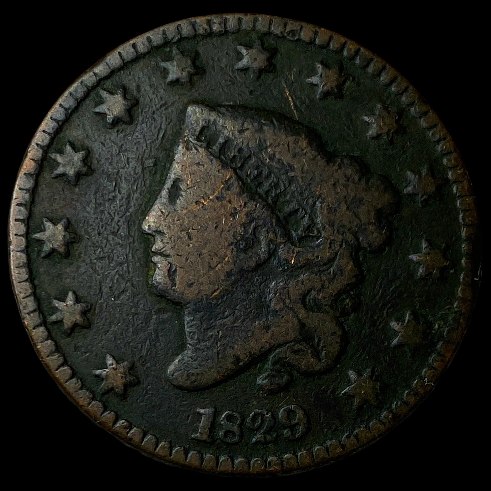 1829 Coronet Head Large Cent LIGHTLY CIRCULATED: 1829 Coronet Head Large Cent LIGHTLY CIRCULATED