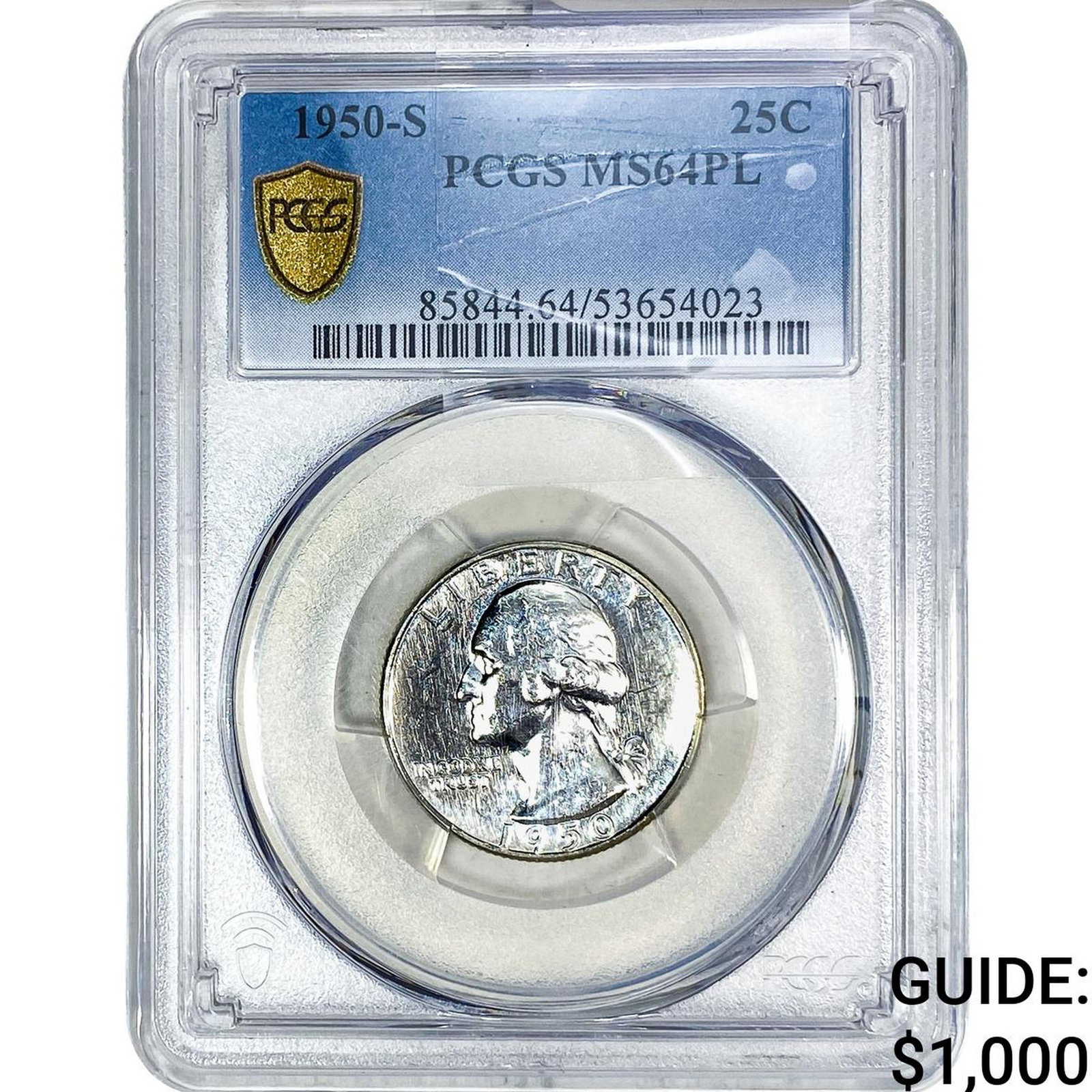 1950-S Washington Silver Quarter PCGS MS64 PL (1 of 2)
