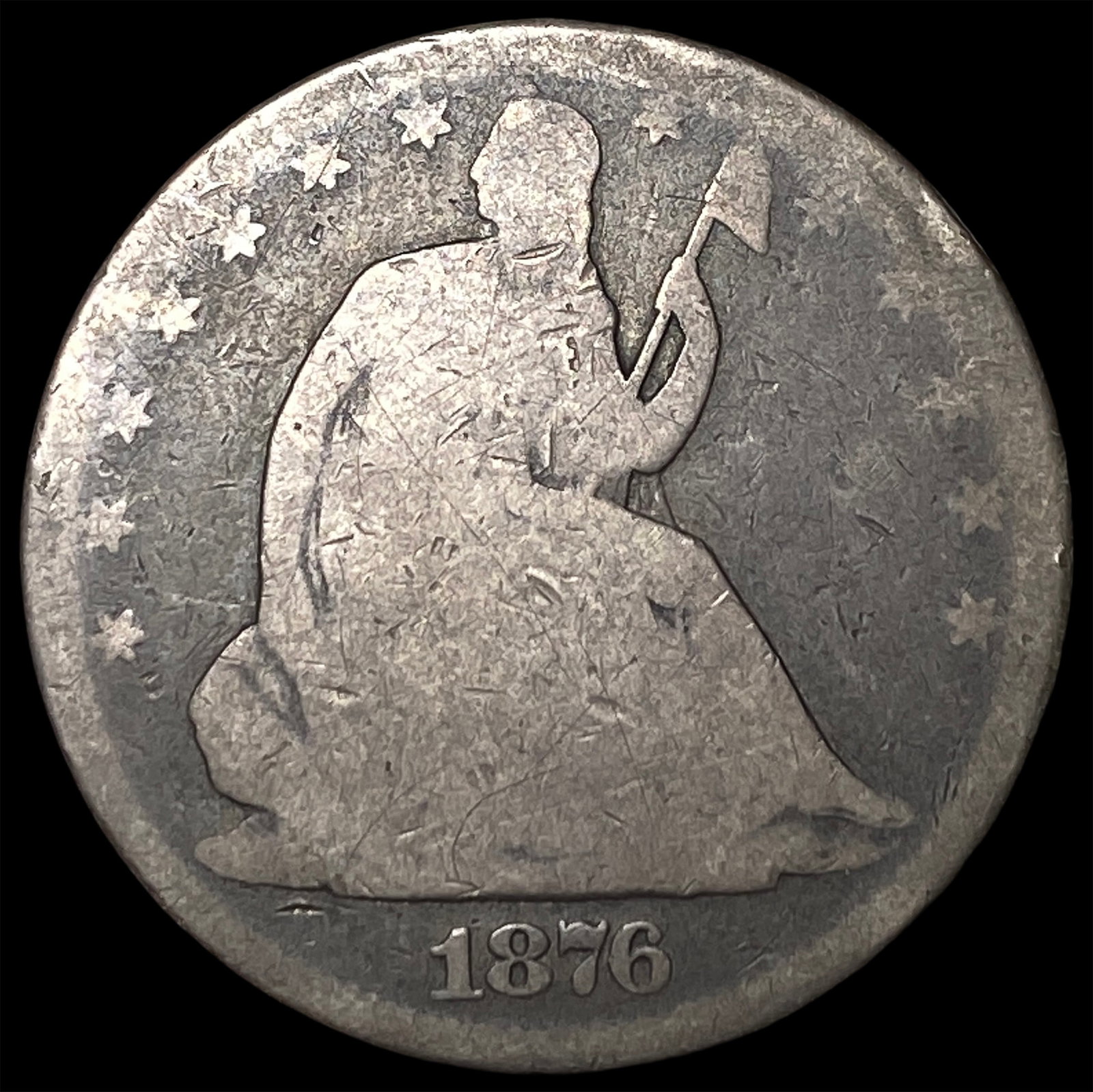 1876-CC Seated Liberty Half Dollar NICELY CIRCULATED: 1876-CC Seated Liberty Half Dollar NICELY CIRCULATED