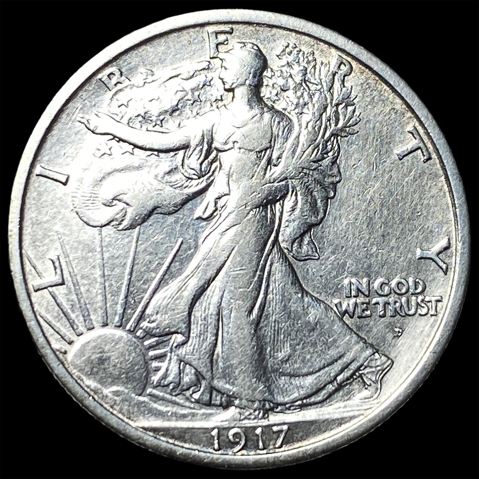 1917-D Walking Liberty Half Dollar CLOSELY UNCIRCULATED (1 of 2)