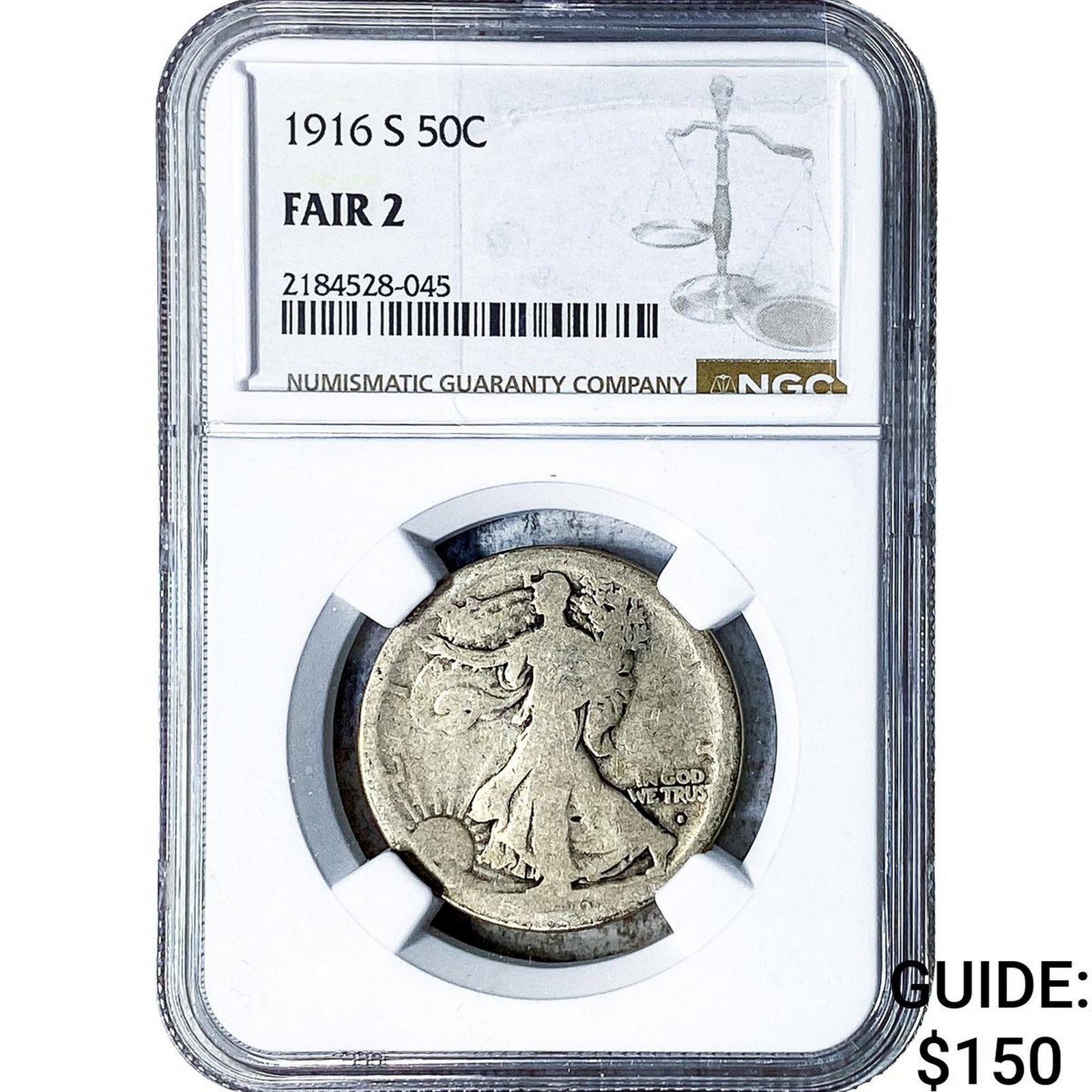 1916-S Walking Liberty Half Dollar NGC F2 (1 of 2)