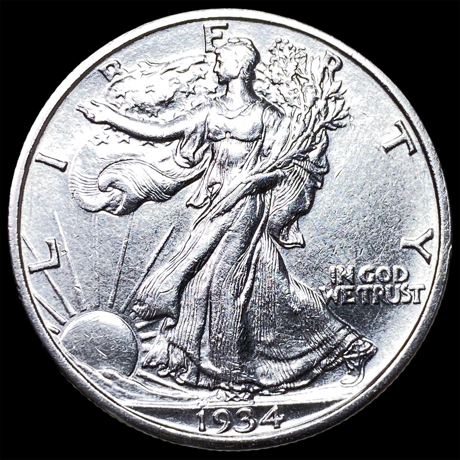 1934-S Silver Walking Liberty Half Dollar CHOICE BU (1 of 2)